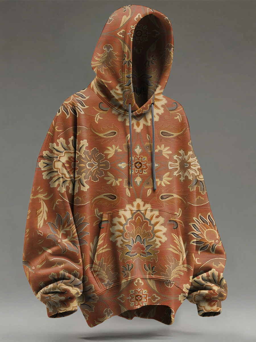 Retro Pattern Art Print Casual Hoodie Sweatshirt