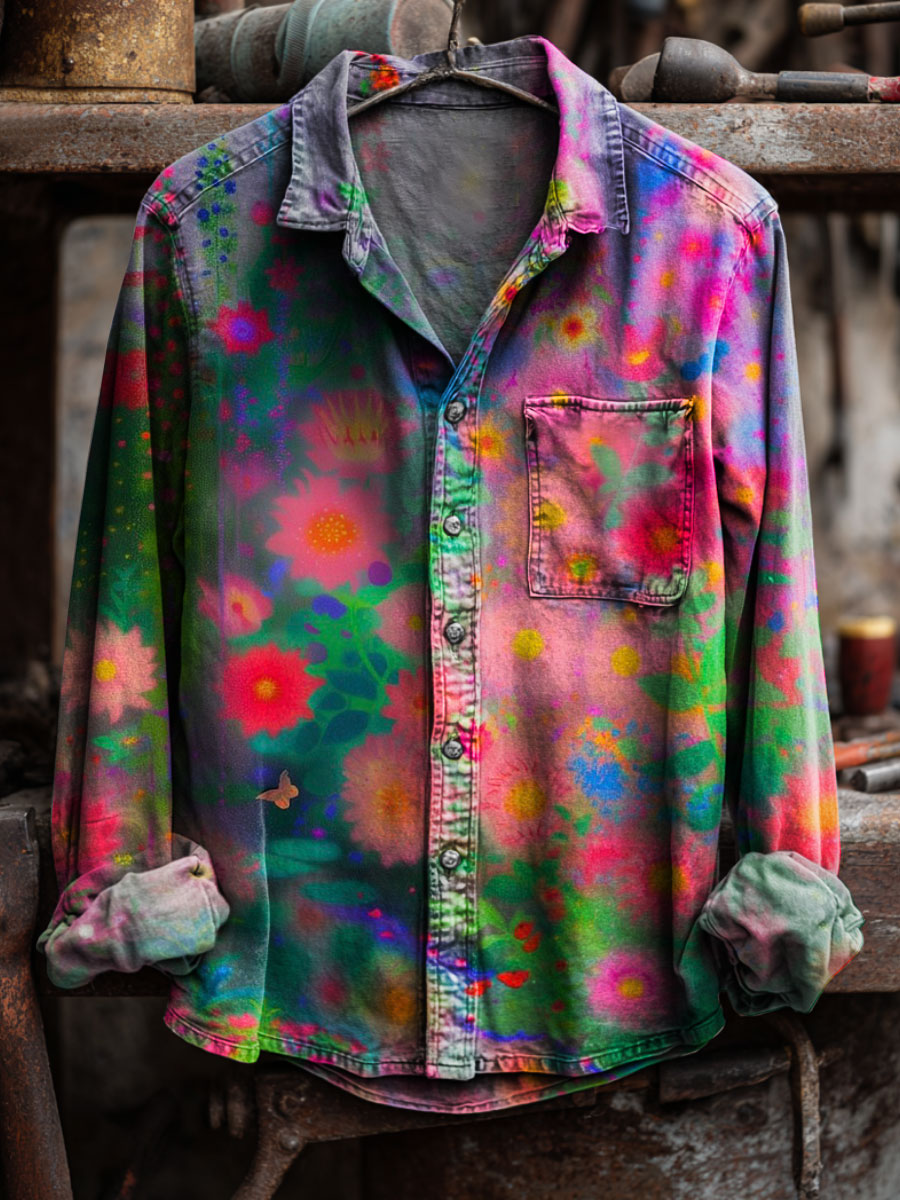 Art Print 100% Cotton Long Sleeve Shirt