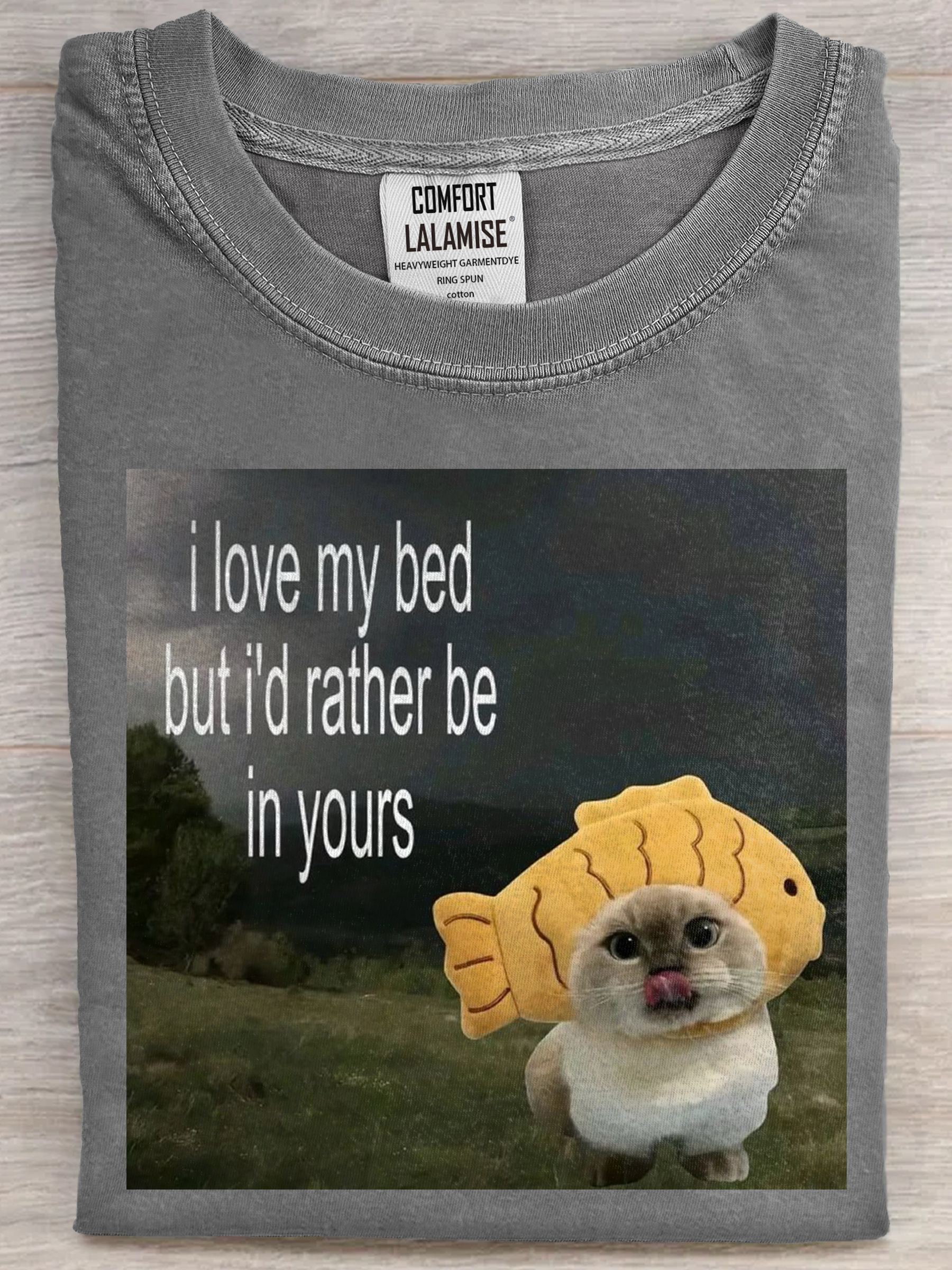 Cute cat Funny Quote Art Print Casual Short Sleeve T-shirt