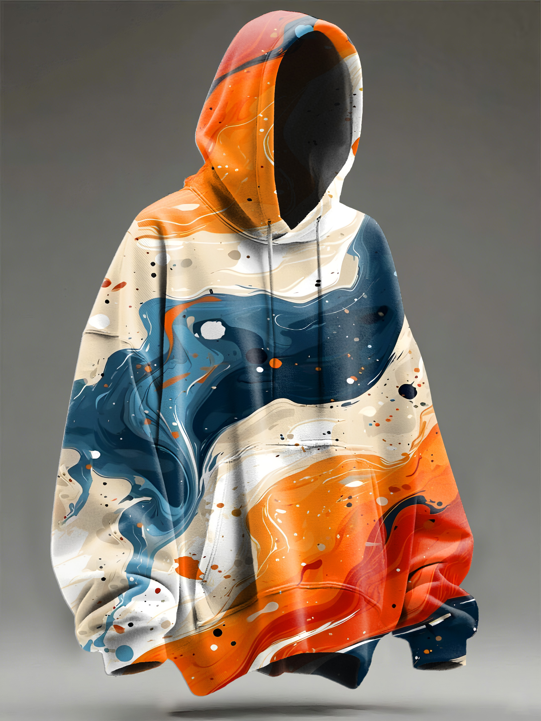 Vintage Multicolor Abstract Art Gradient Print Casual Hoodie Sweatshirt