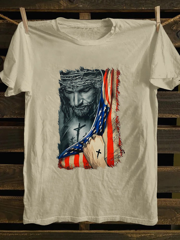 Jesus American Flag T-shirt