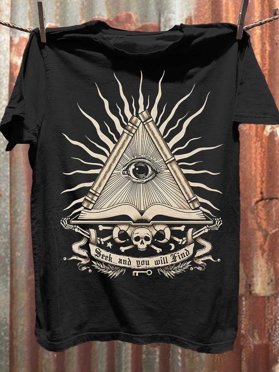 Eye Macabre Dark Mystic Art Print Casaul Short Sleeve T-shirt