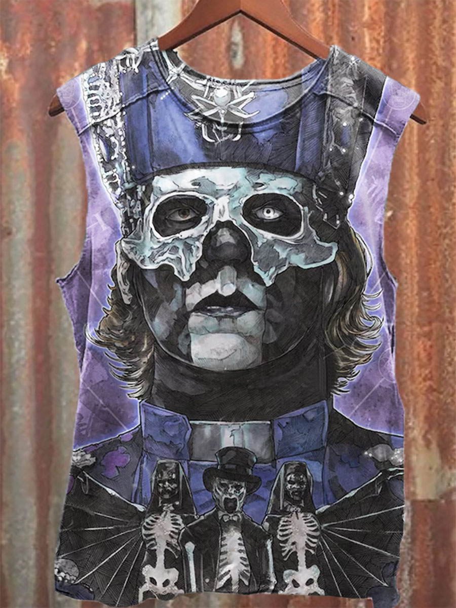 Horror Print 100% Cotton Casual Tank Top