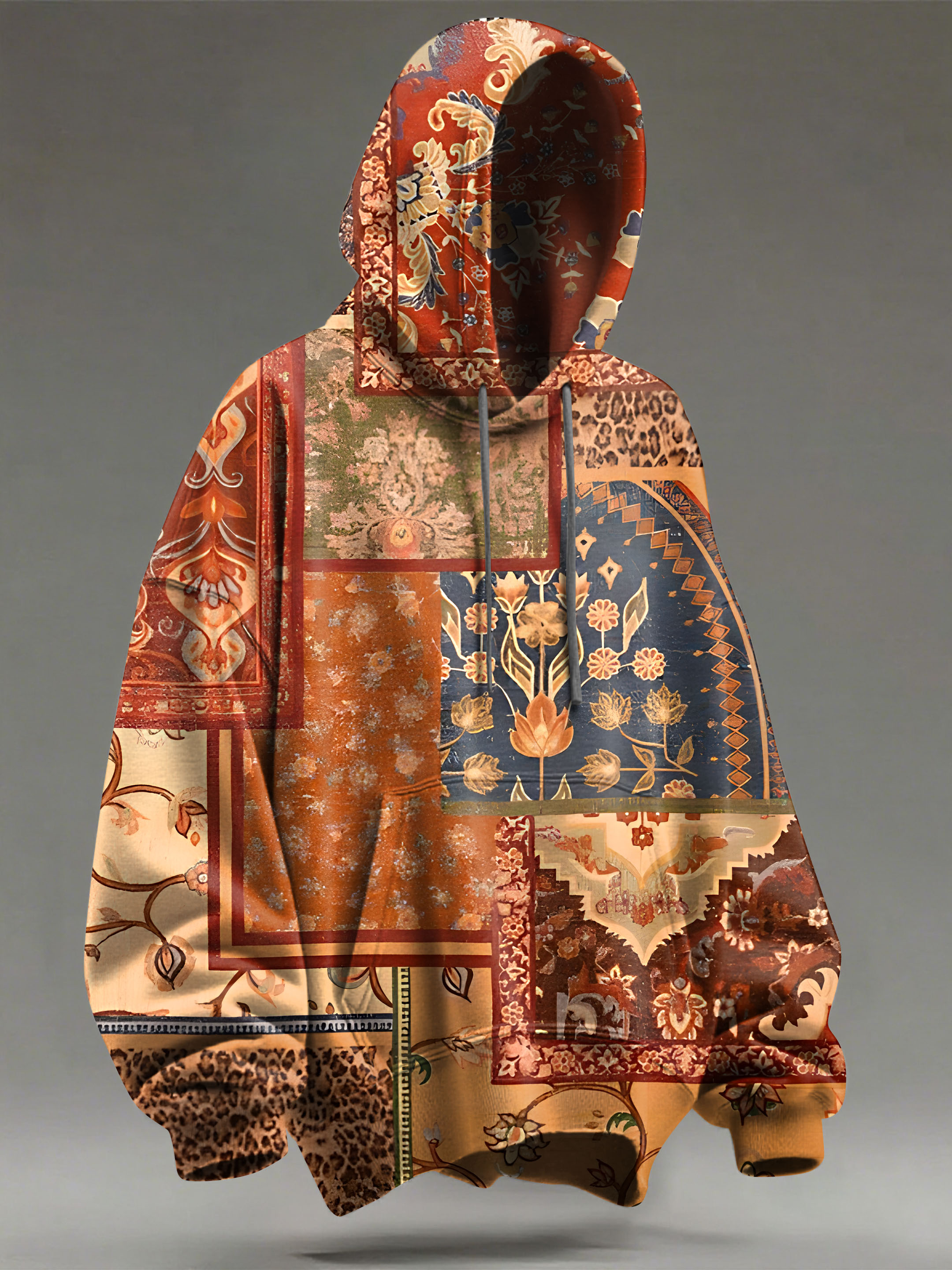 Retro Traditional Pattern Art Print Casual Hoodie Sweatshirt