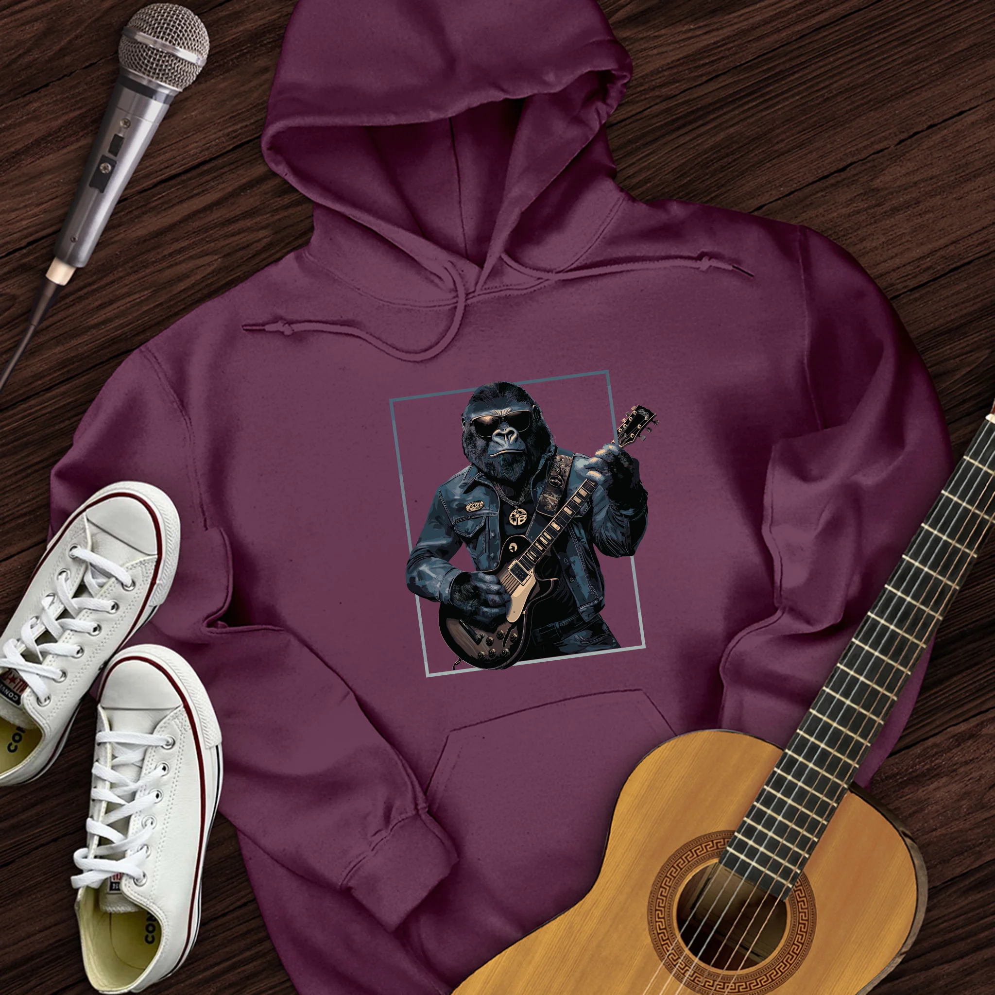 Powerful Gorilla Guitar Hoodie