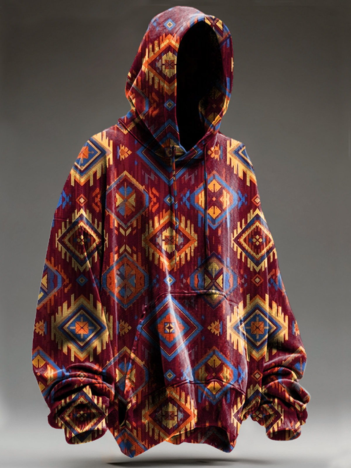 Vintage Abstract Ethnic Totem Art Print Casual Hoodie Sweatshirt