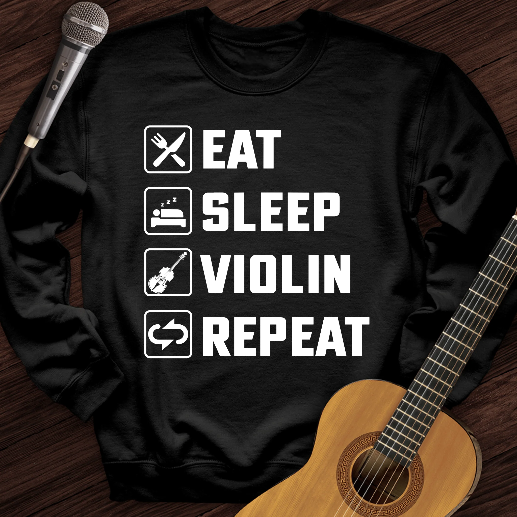 Eat, Sleep, Violin, Repeat Crewneck