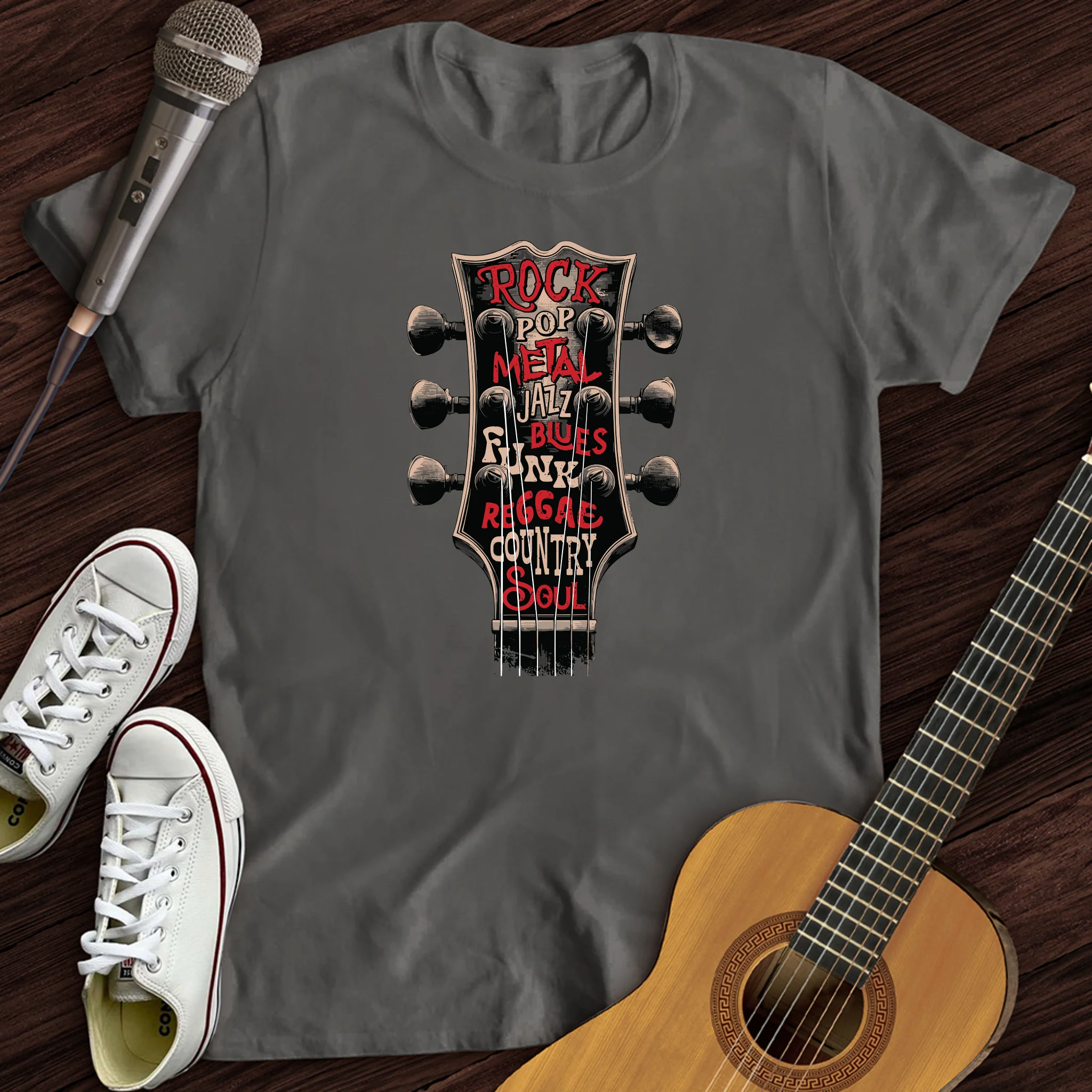 Guitar Genres Headstock T-Shirt