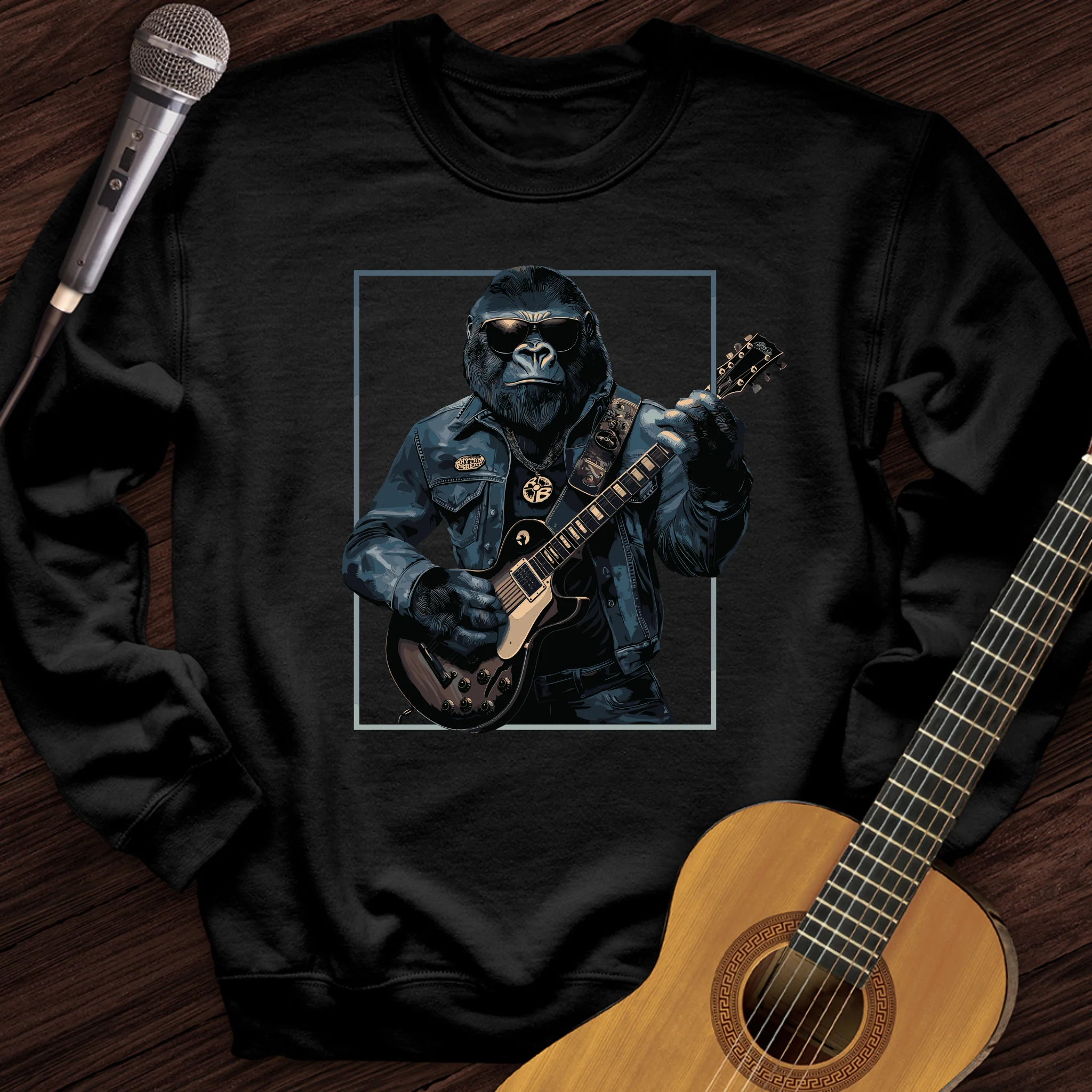 Powerful Gorilla Guitar Crewneck