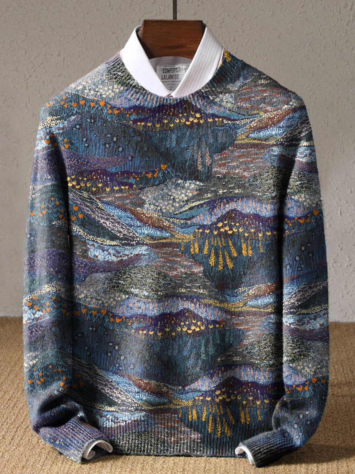 Vintage beautifully sprawling landscape Art Print Knit Pullover Sweater