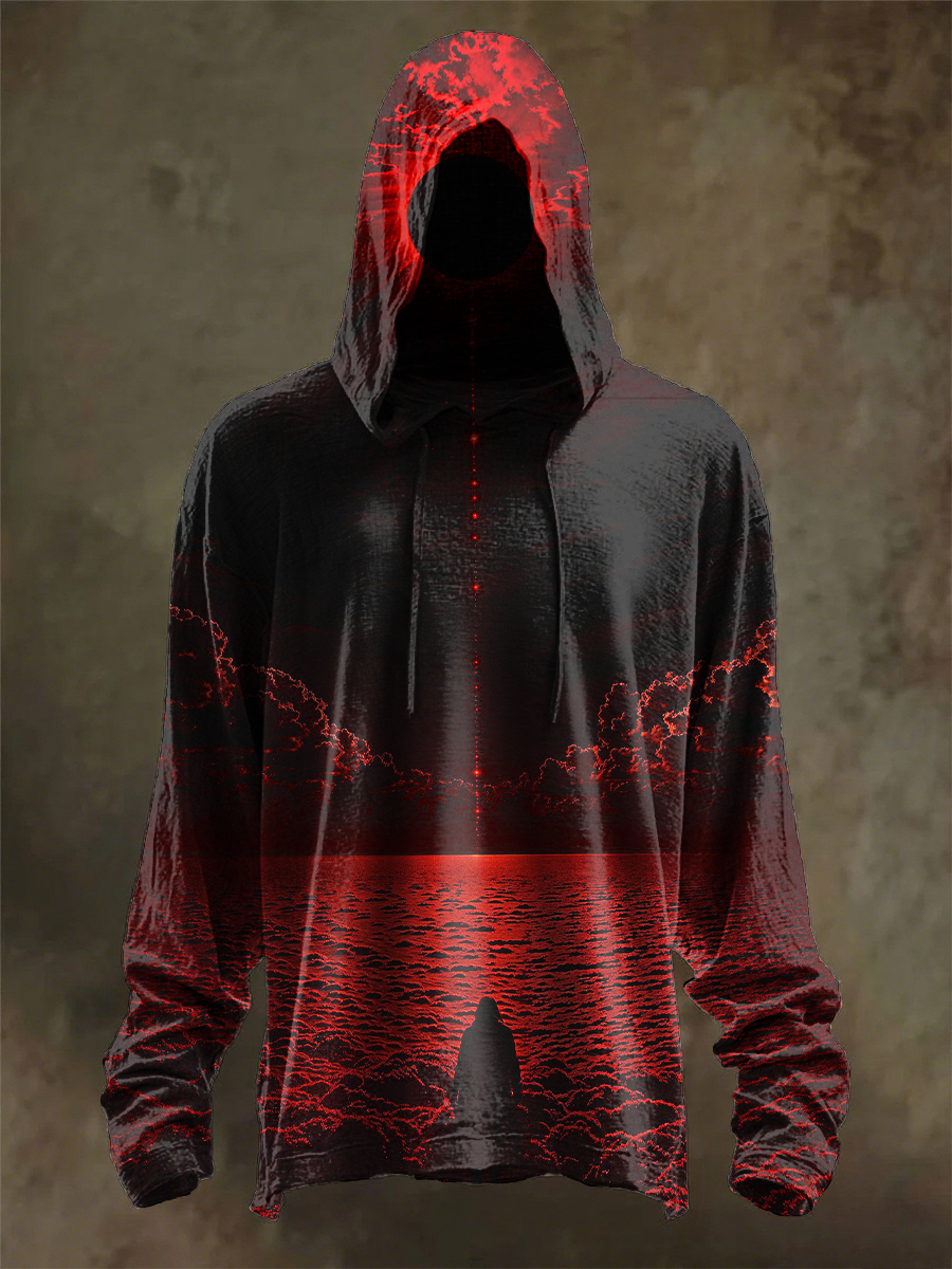 Retro Dark Halloween Art Print Casual Sweatshirt