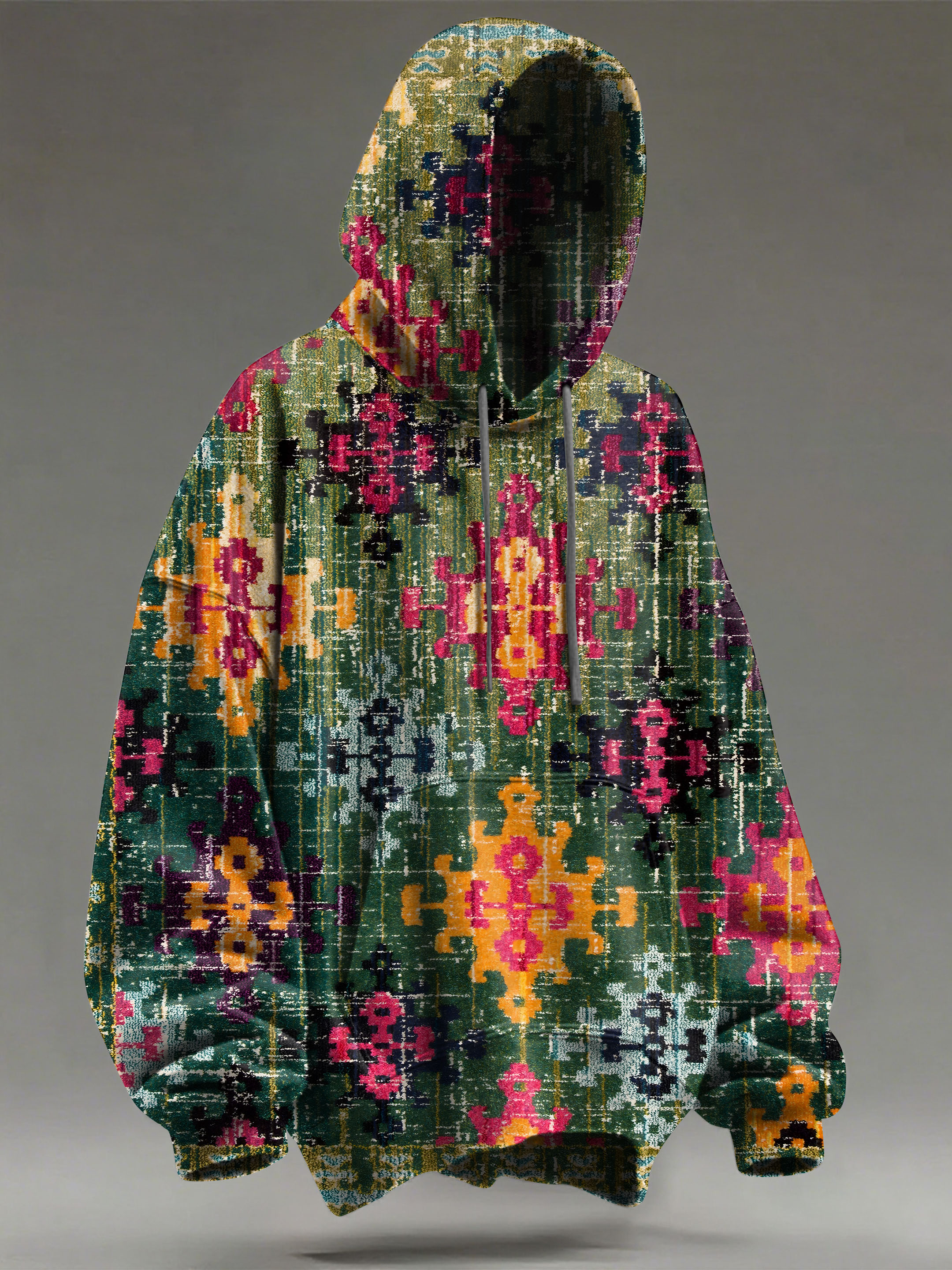 Retro Traditional Pattern Art Print Casual Hoodie Sweatshirt