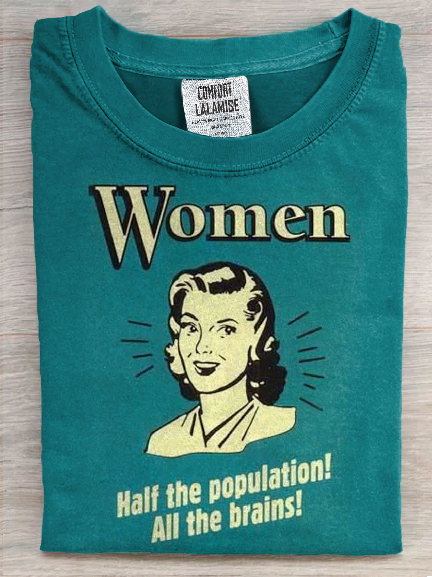 Vinatge Funny WomenArt Print Casaul Short Sleeve T-shirt