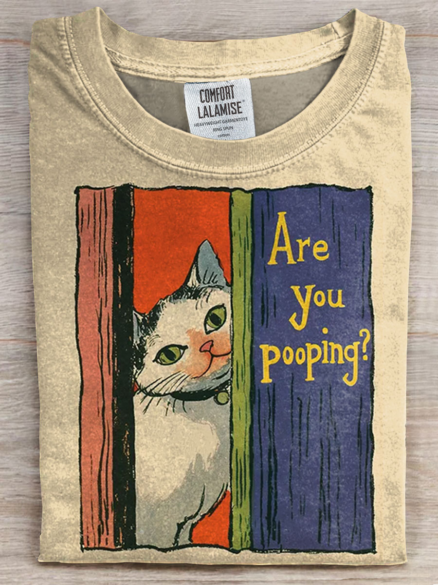 Funny Cat Print Casual T-shirt