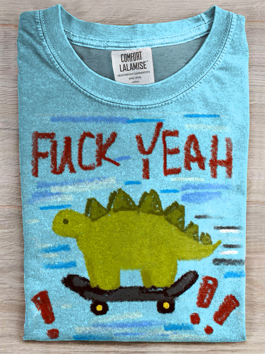 Funny Dinosaur Print Casual T-shirt