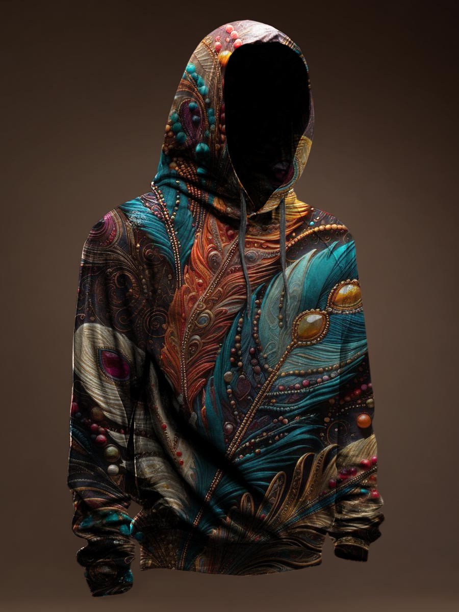 Ethnic Style Pattern Casual Hoodie Sweatshirt