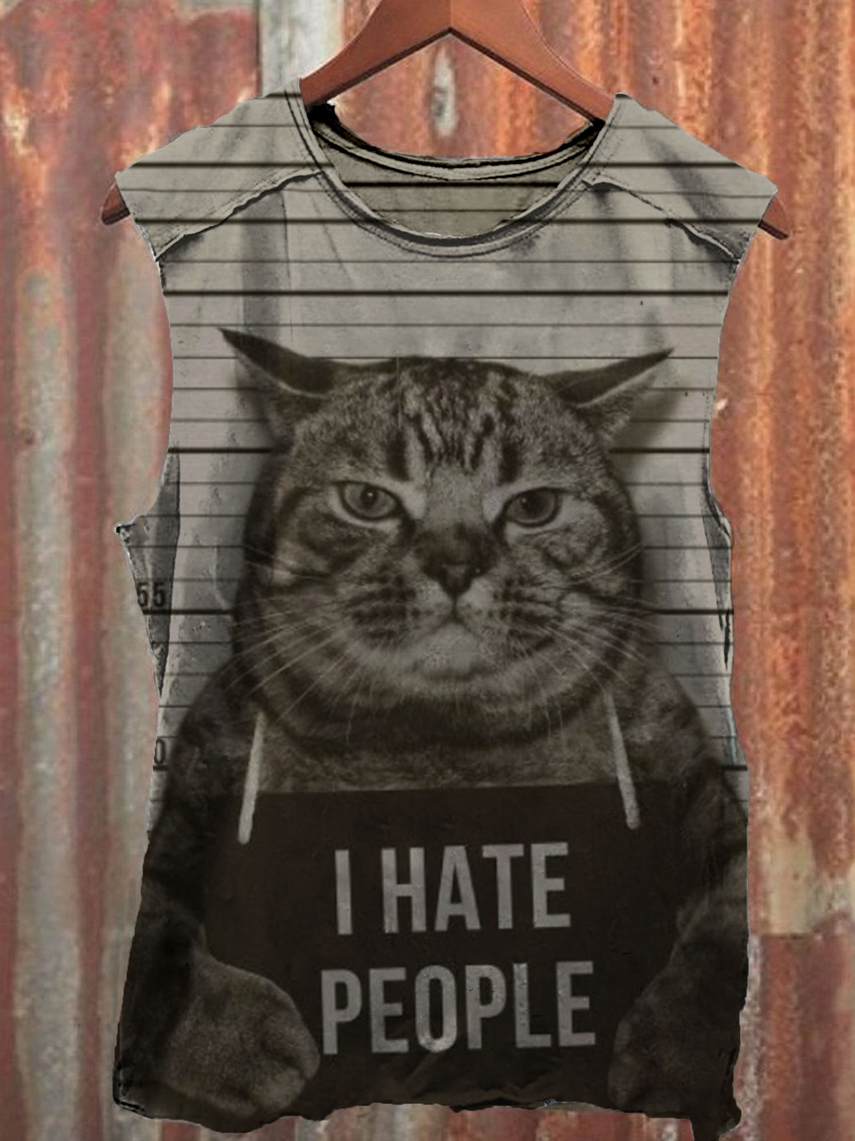 I hate People Cat Graphic Tank Top