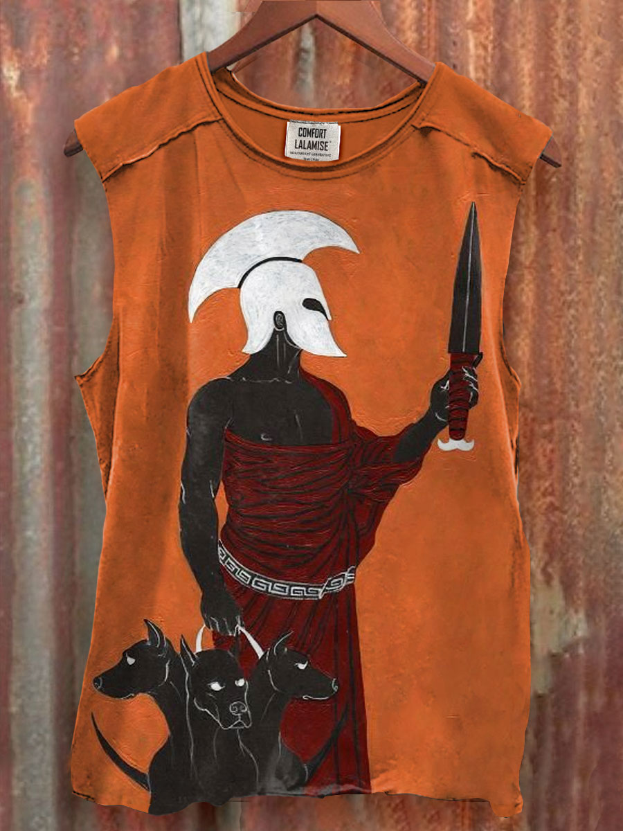 Pluto and cerebus Art Print 100% Cotton Casual Tank Top