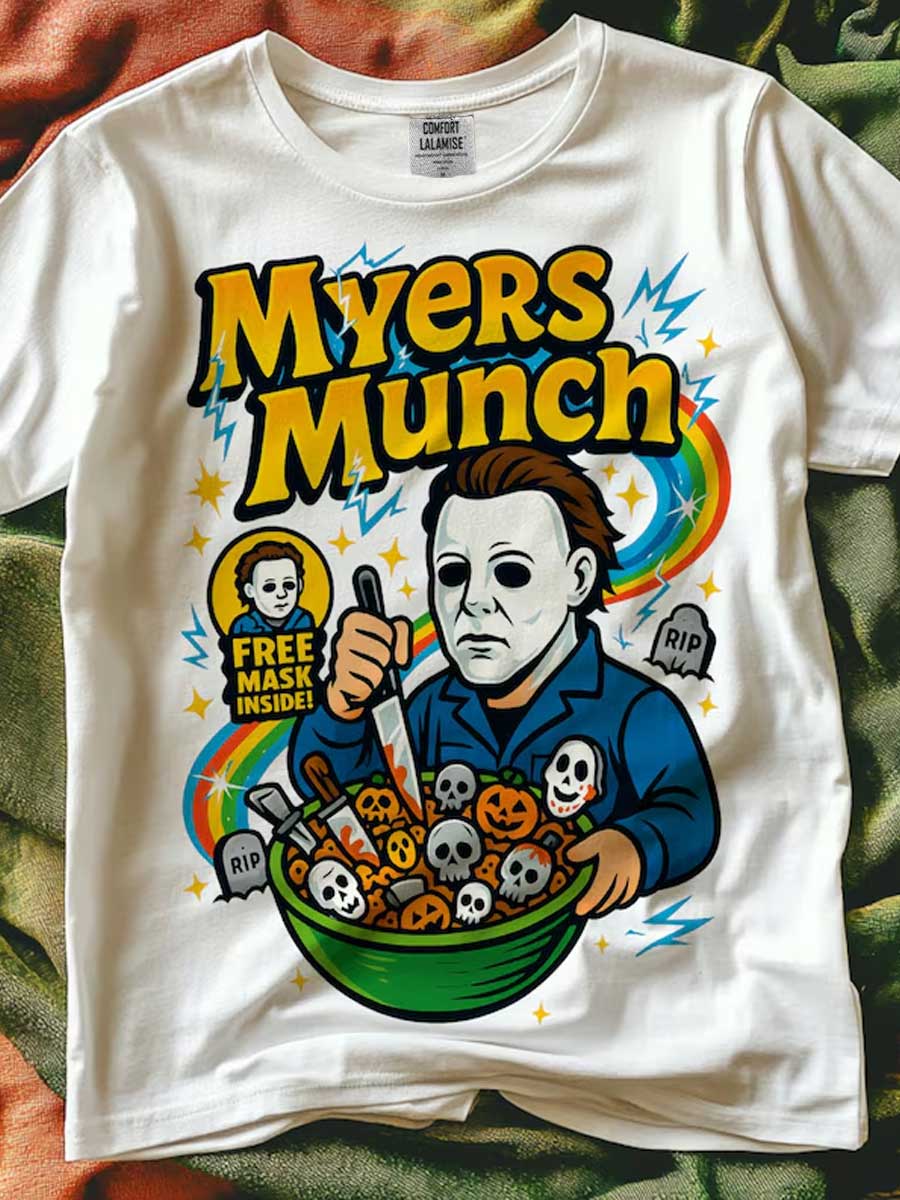 Funny Halloween Horror Character Art Print Causal Cotton Short Sleeve T-shirt