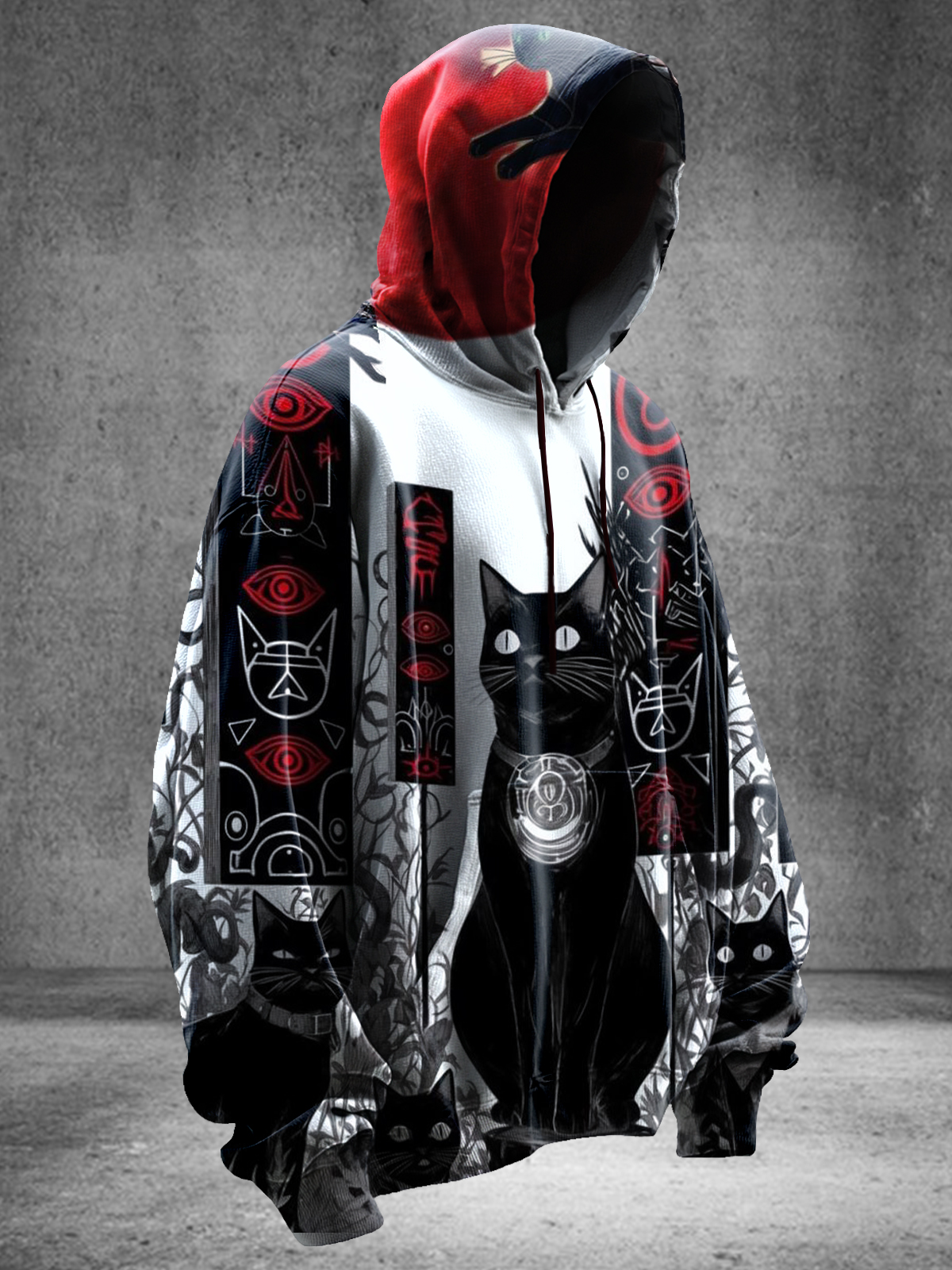 Cat Dark Fantacy Vintage Art Print Casual Sweatshirt