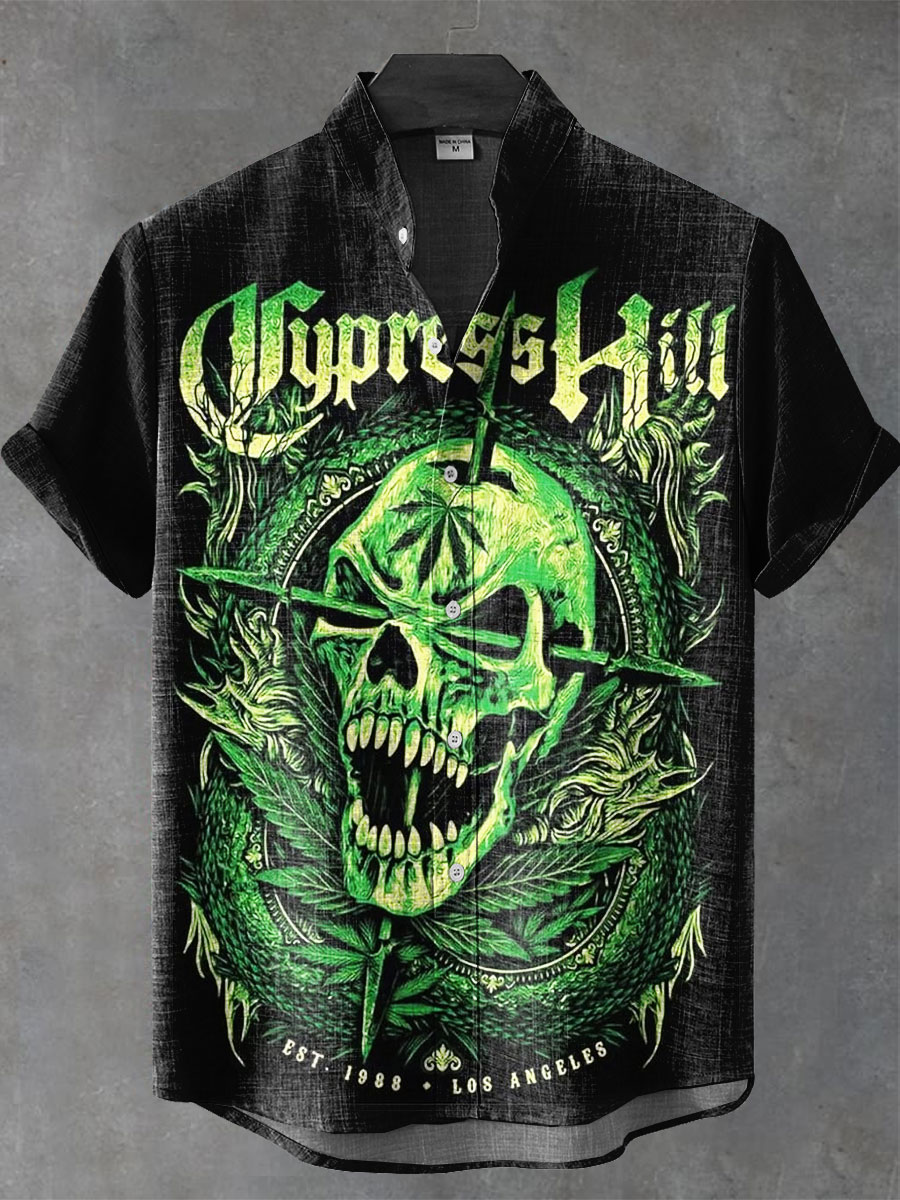 Vintage Band Art Print Casual 100% Cotton Shirt