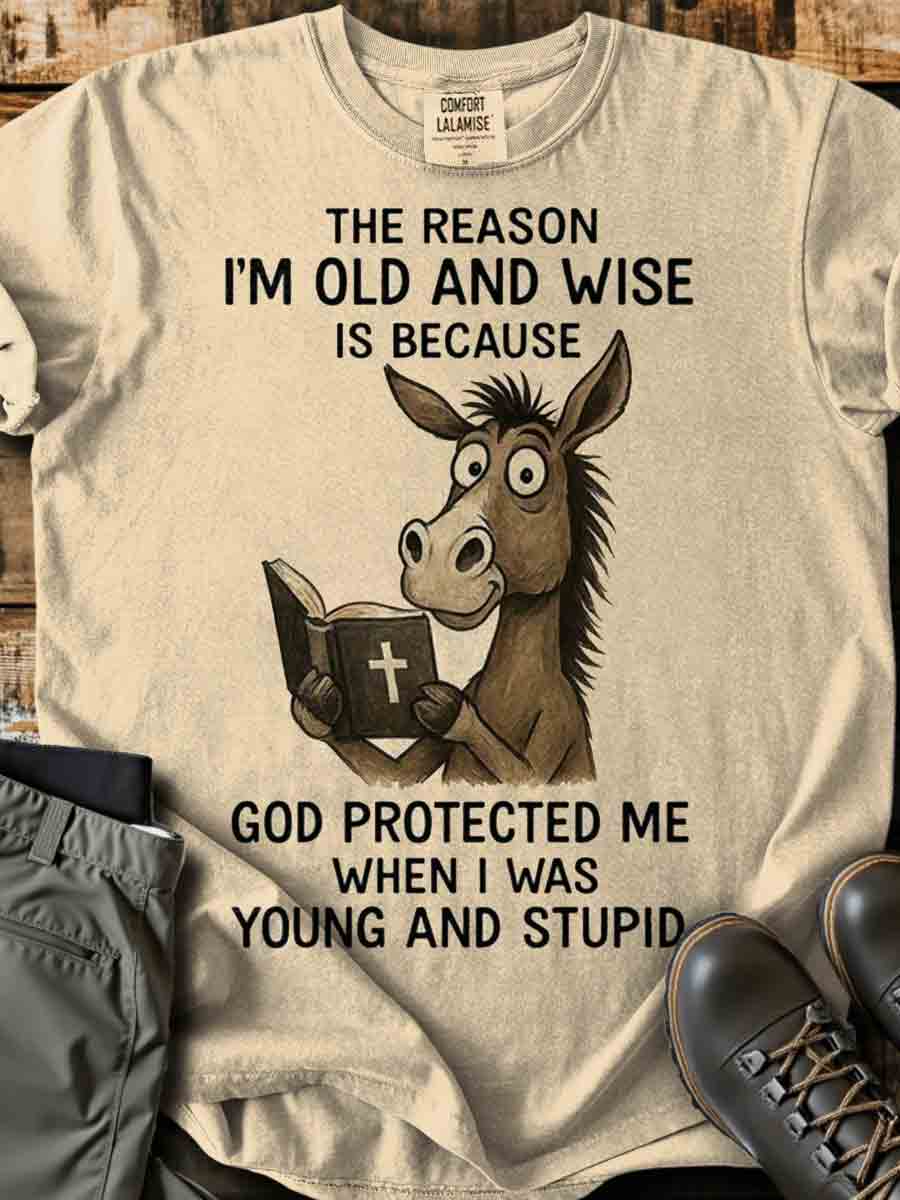 Funny Quote Donkey Art Print Casaul Short Sleeve T-shirt
