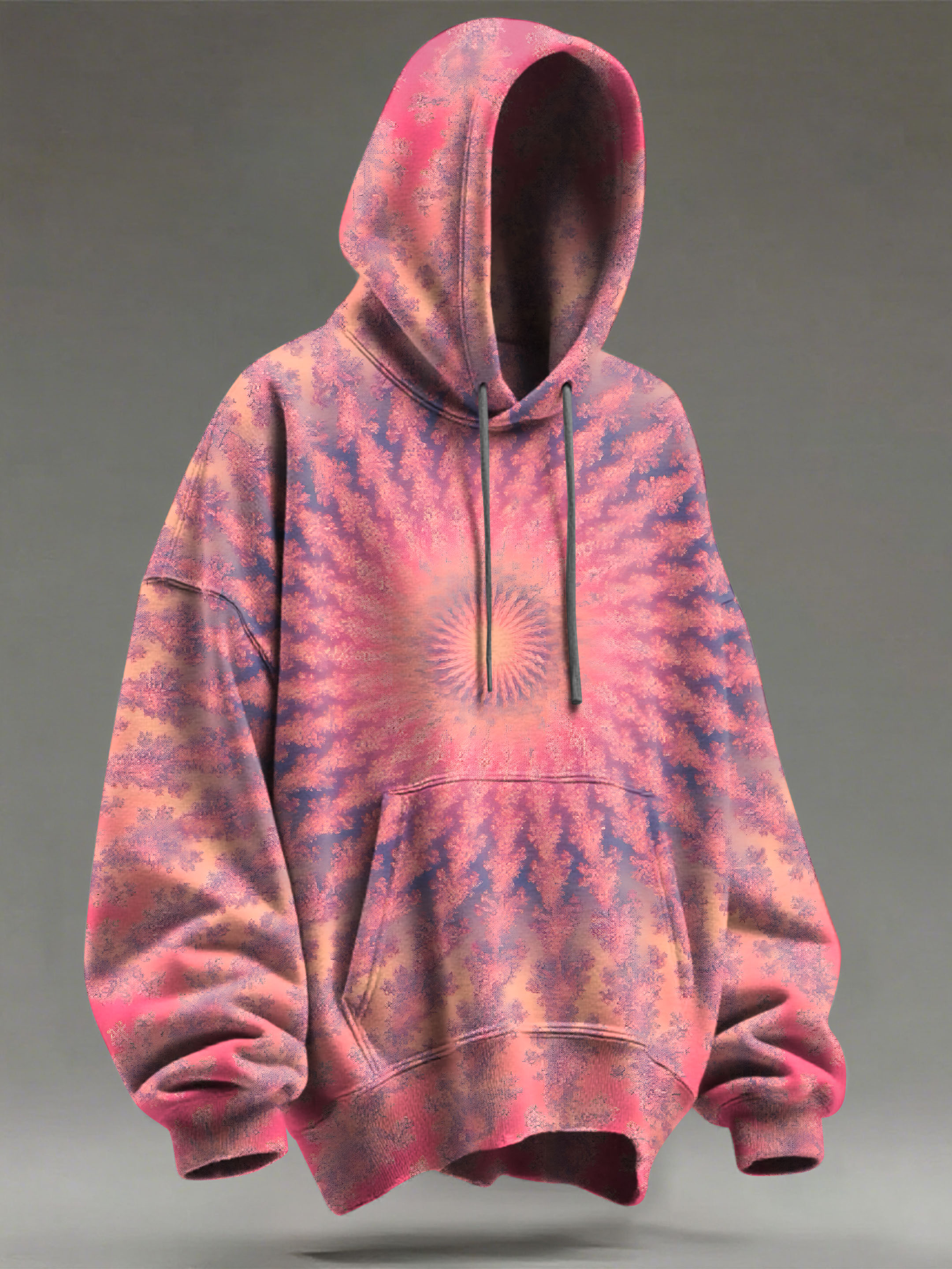 Retro Hippie Multicolor Pattern Art Print Casual Hoodie Sweatshirt