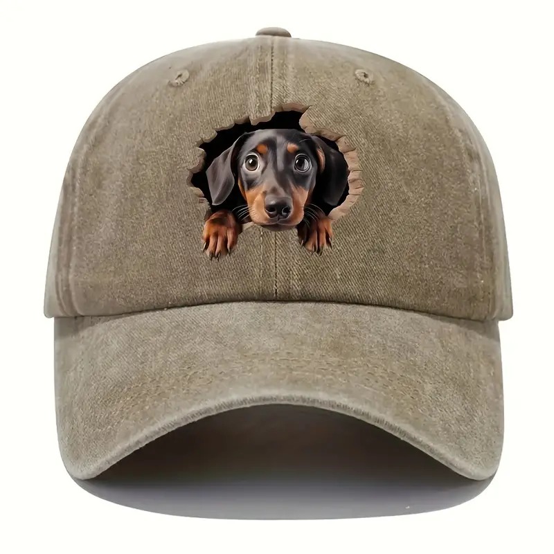 Unisex Cute Dachshund Dog Lover Art Print Casaul Hats