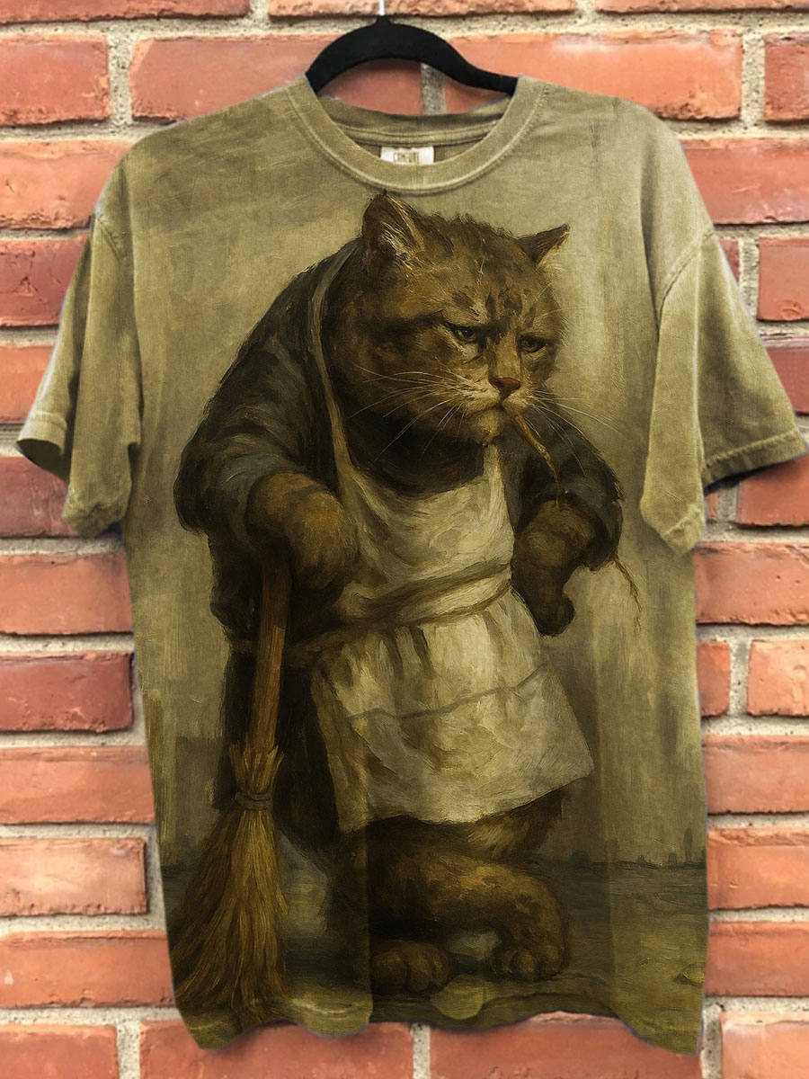 Funny Cat Printed Casual T-shirt