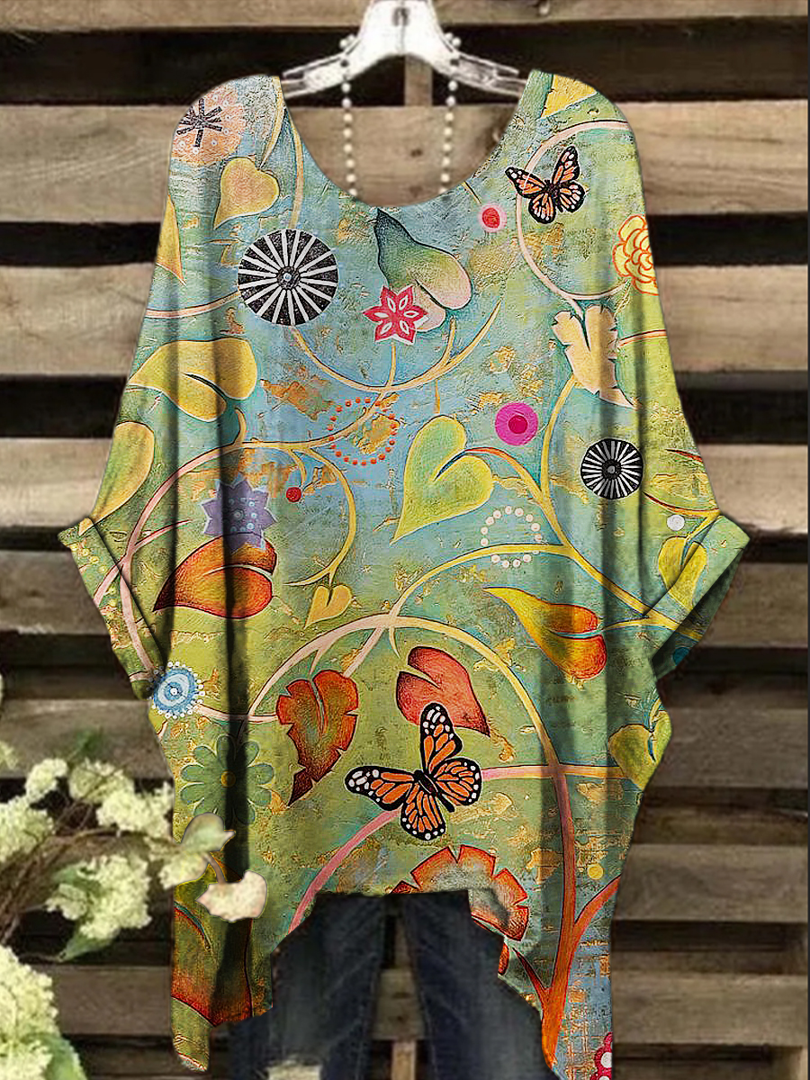 Women's Vintage Floral Print Design Top