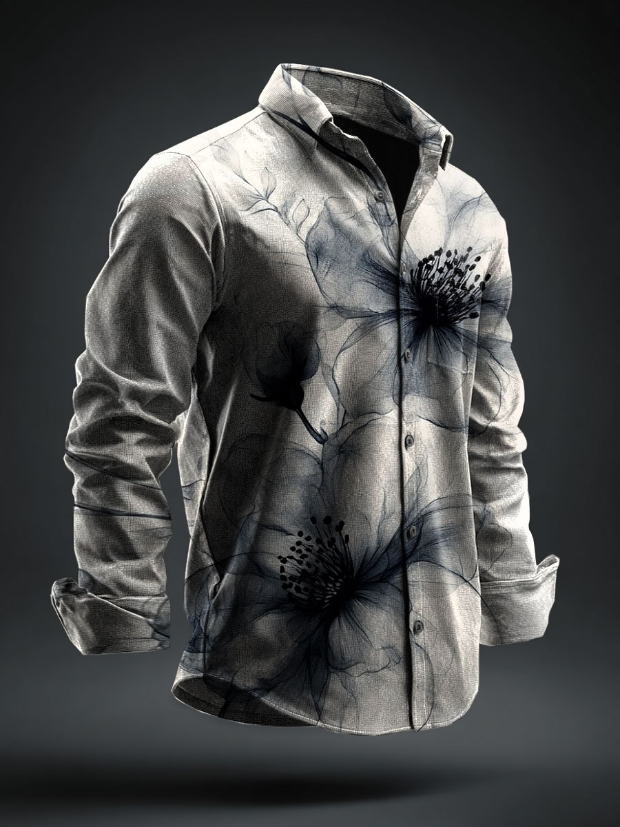 Vintage Art Print 100% Cotton Long Sleeve Shirt