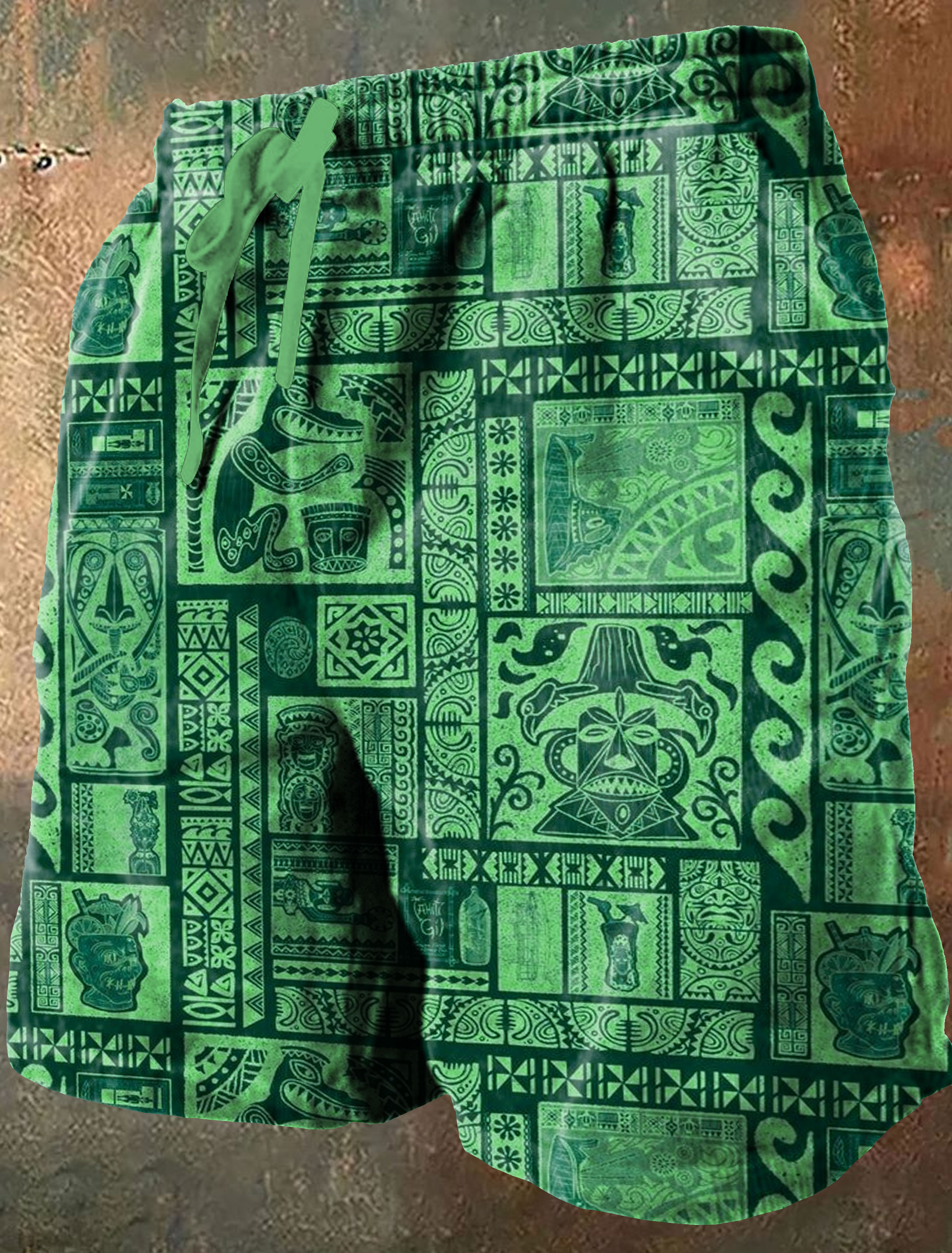 Retro Abstrct Art Print Casual Short Pants