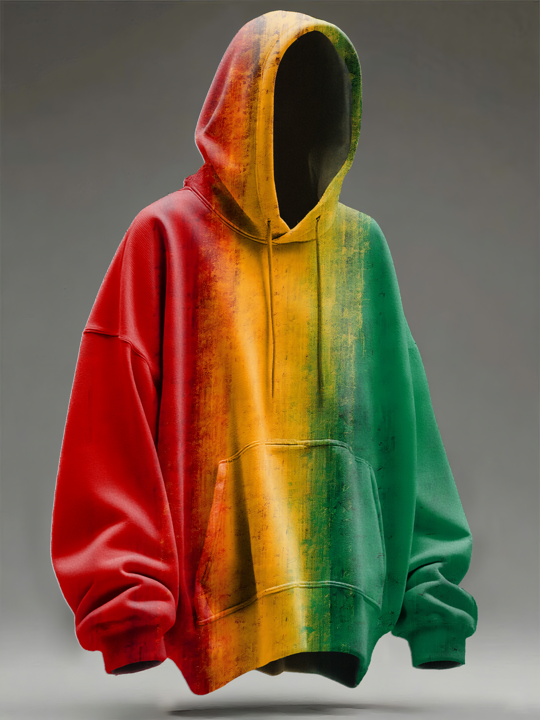 Vintage Multicolor Gradient Art Print Casual Hoodie Sweatshirt