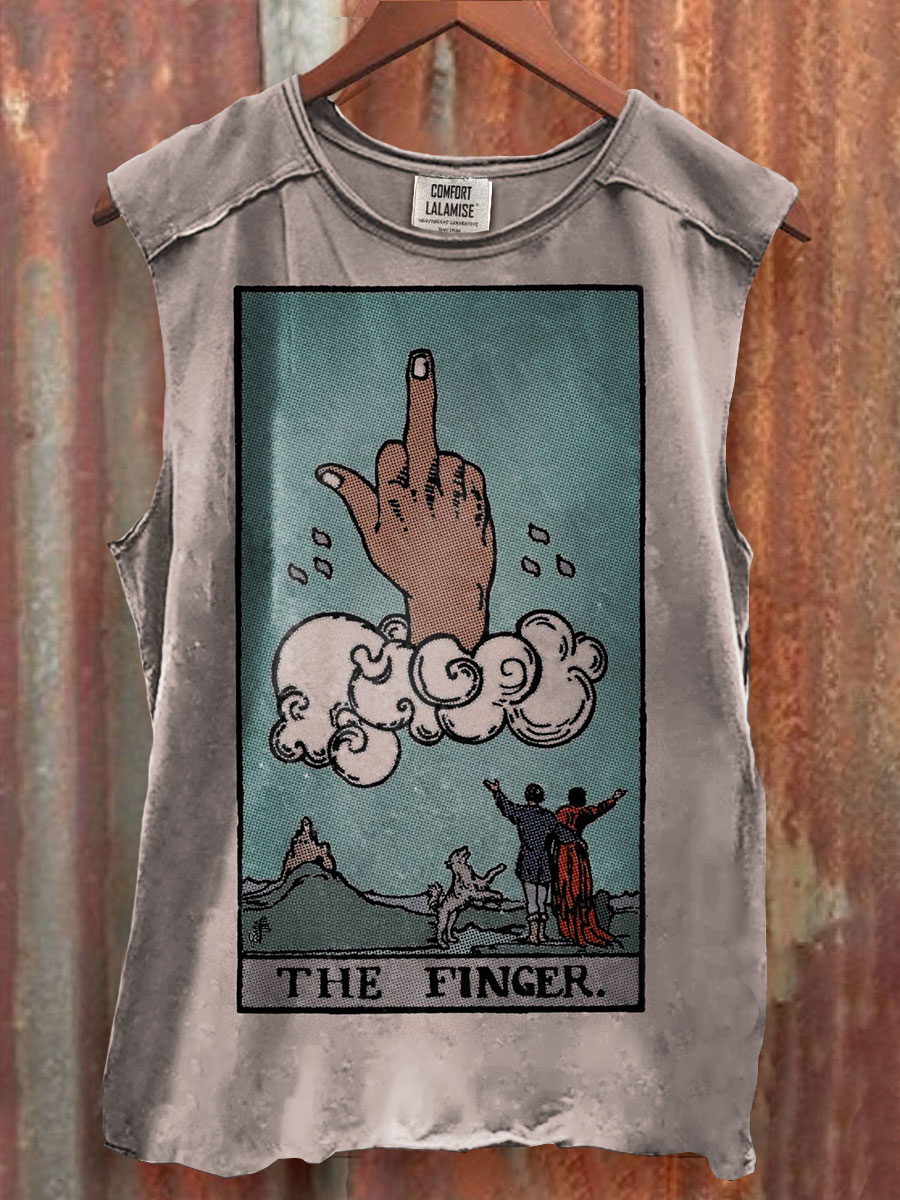 Vintage Print 100% Cotton Casual Tank Top