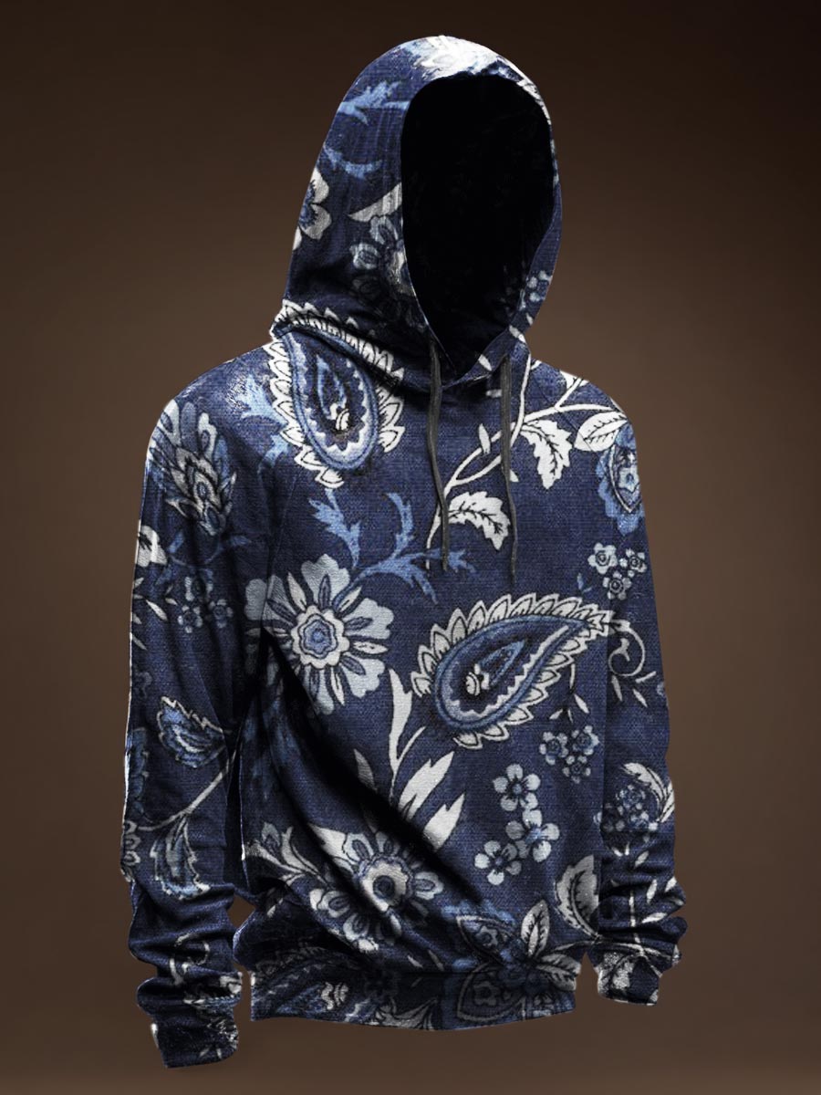 Paisley Pattern Vintage Print Casual Hoodie Sweatshirt