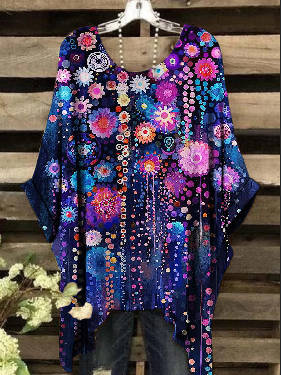 Women's Vintage Floral Print Design Top