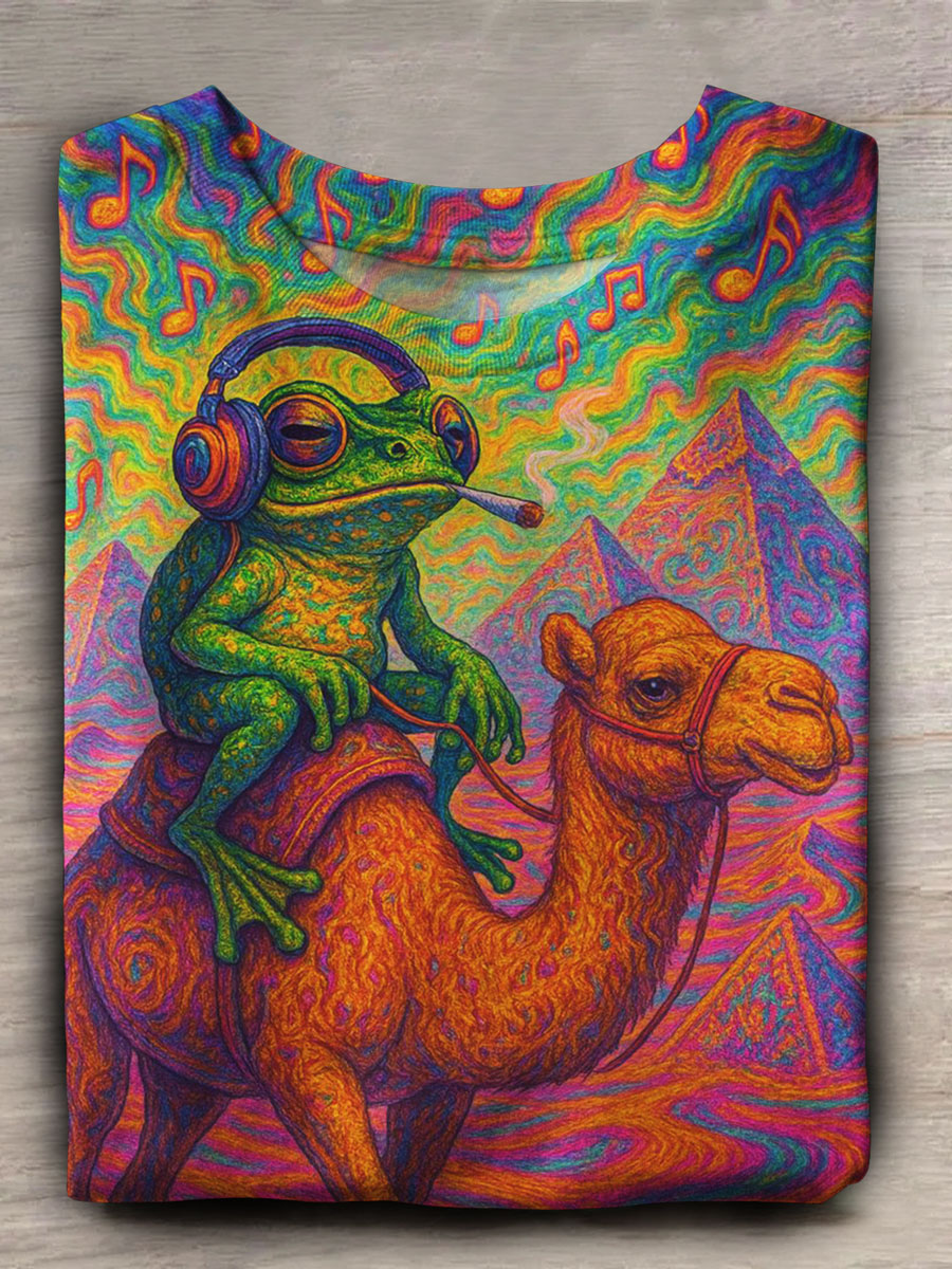 Funny Frog Prints Casual T-shirt