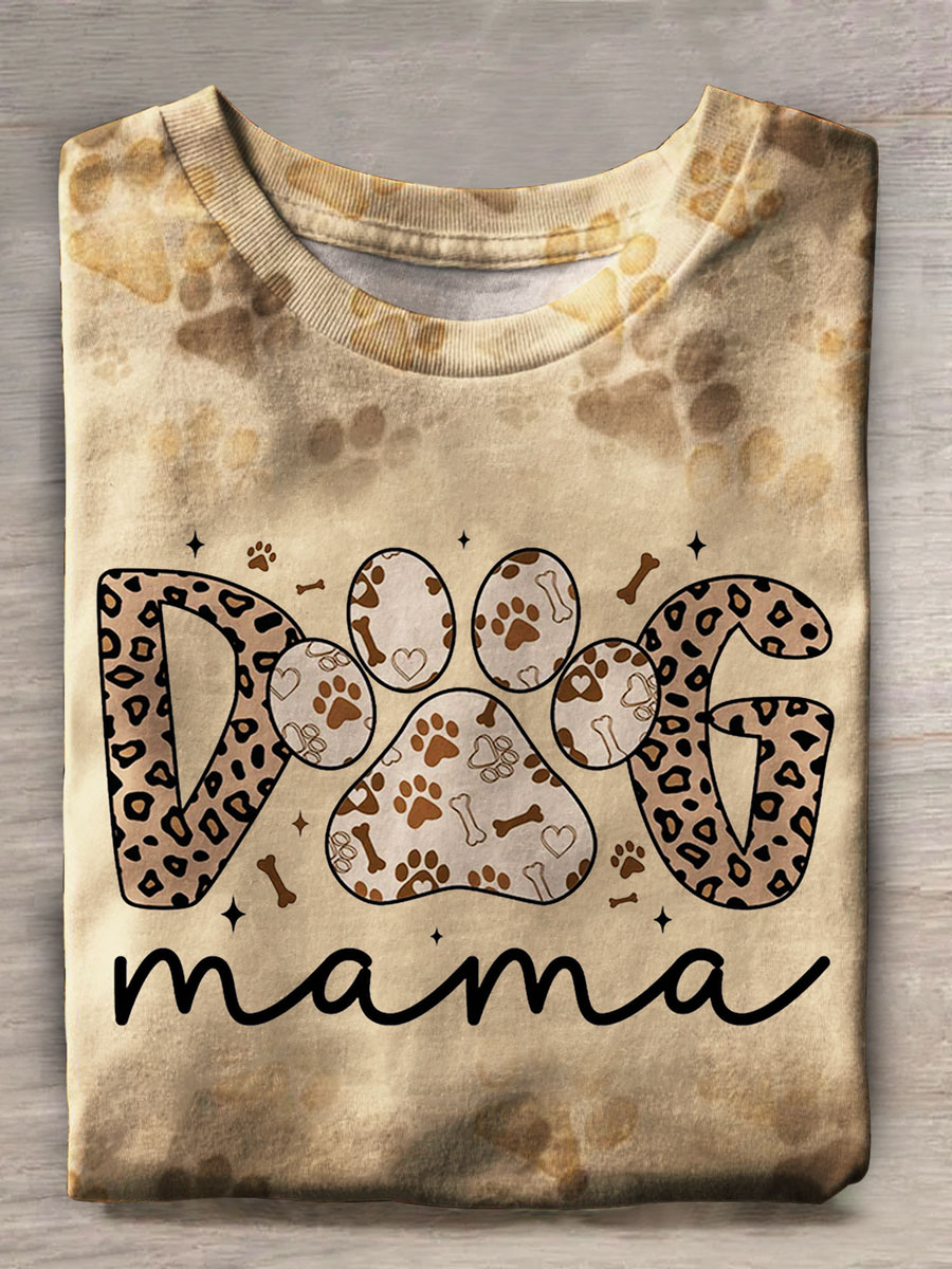 Dog Mama Prints Casual T-shirt