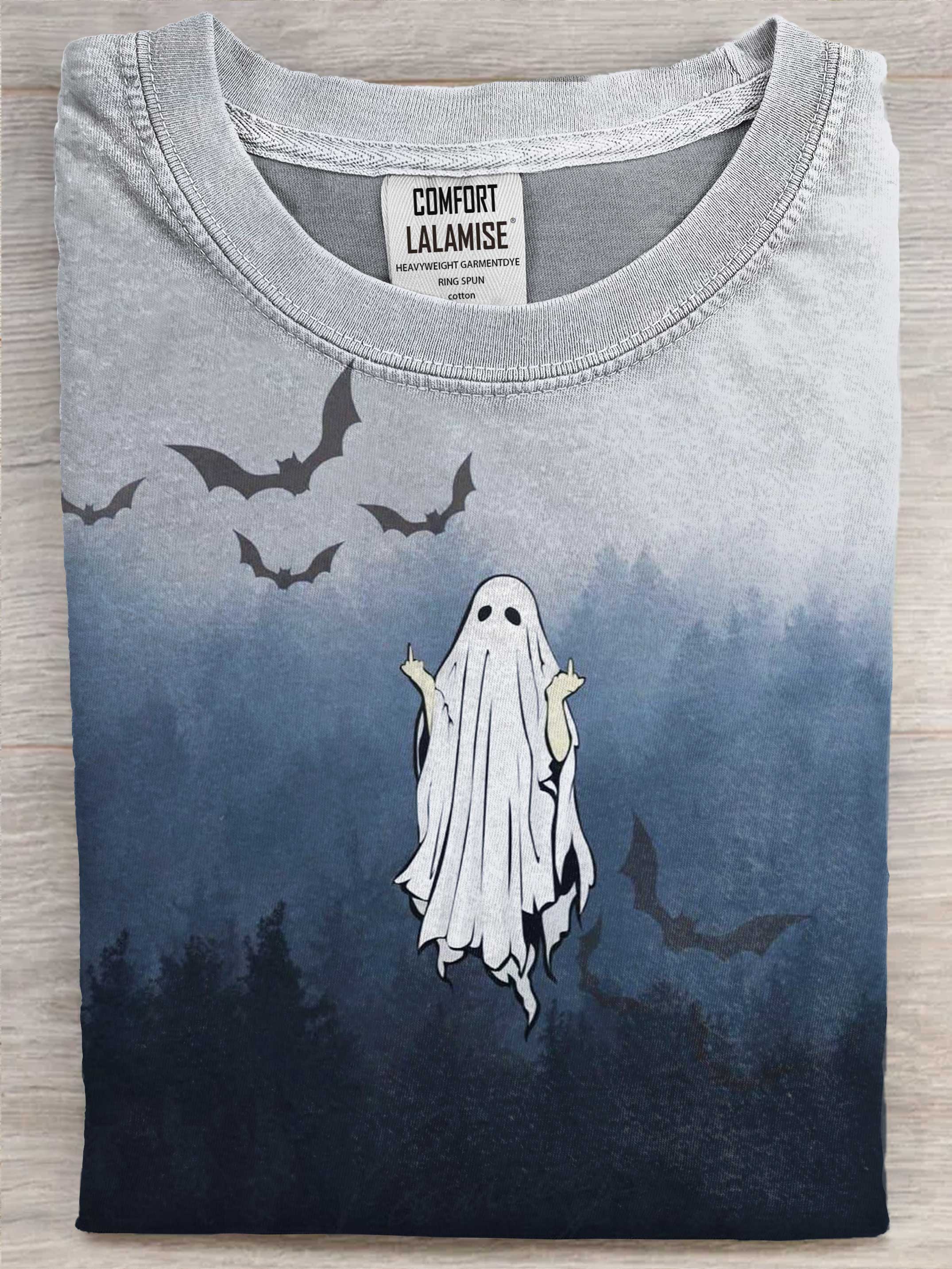 Fuck Ghost Holiday Art Print Casual Short Sleeve T-shirt