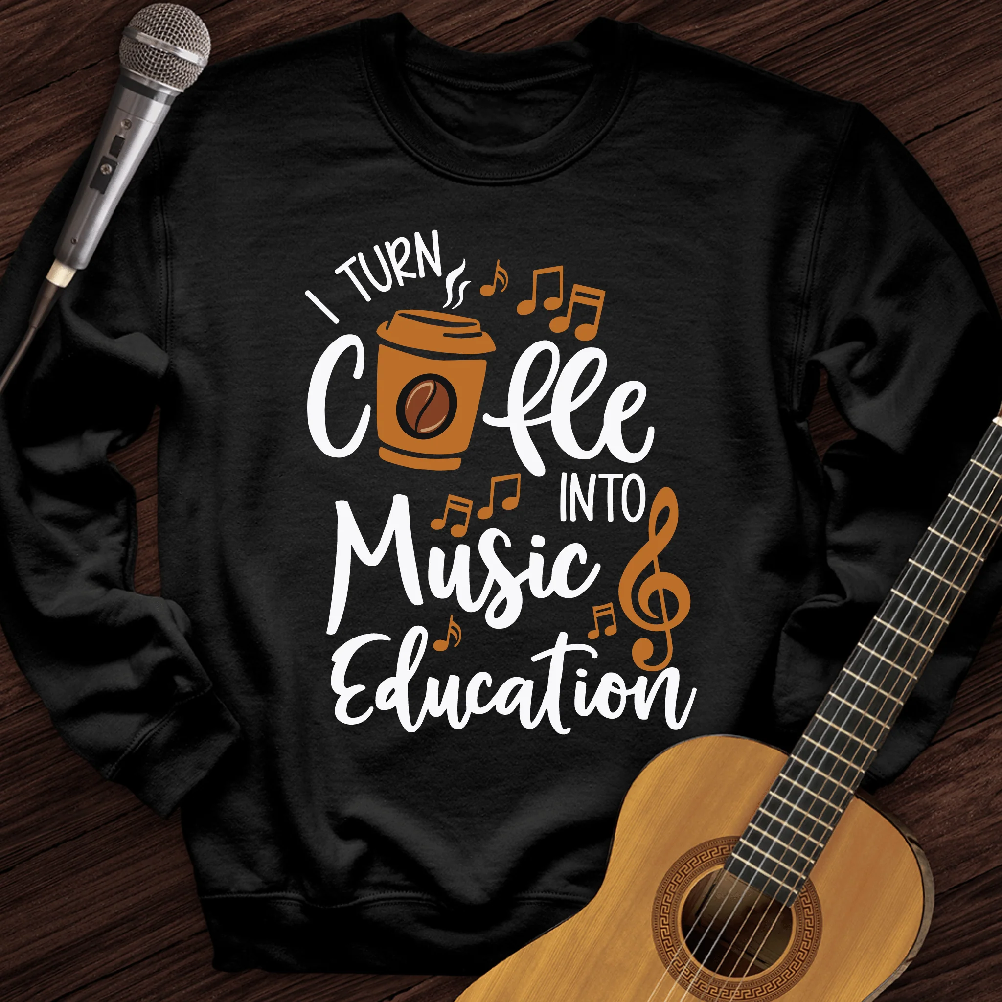 Coffee Into Music education Crewneck