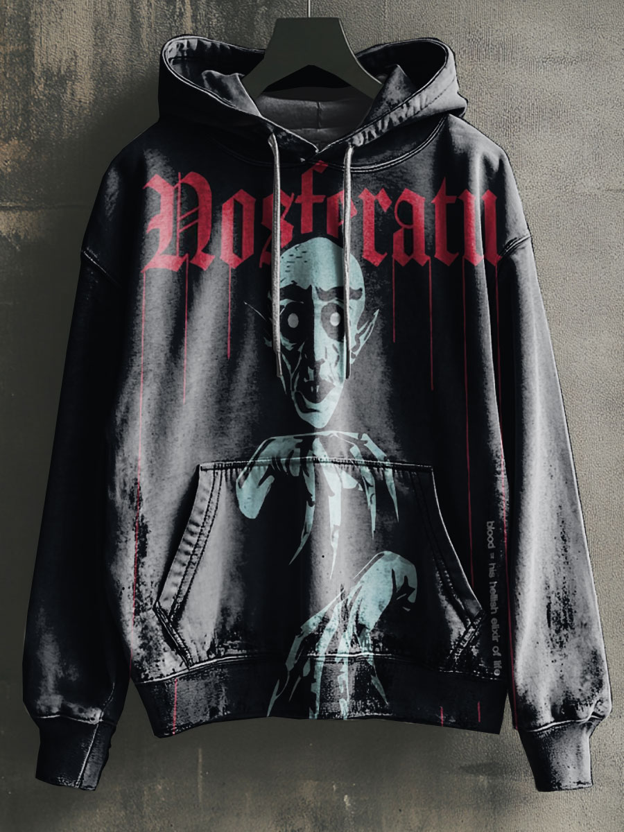 Vintage Print Casual Hoodie Sweatshirt