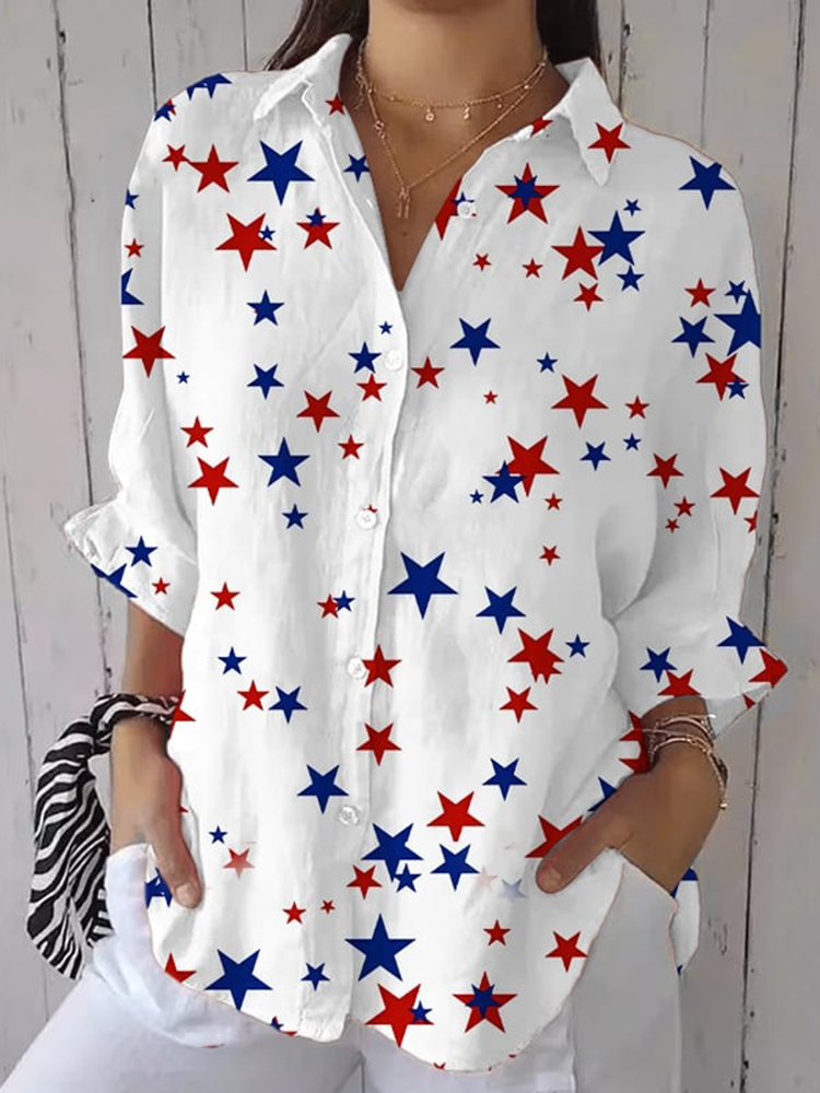 Women's Independence Day Star Print Shirt