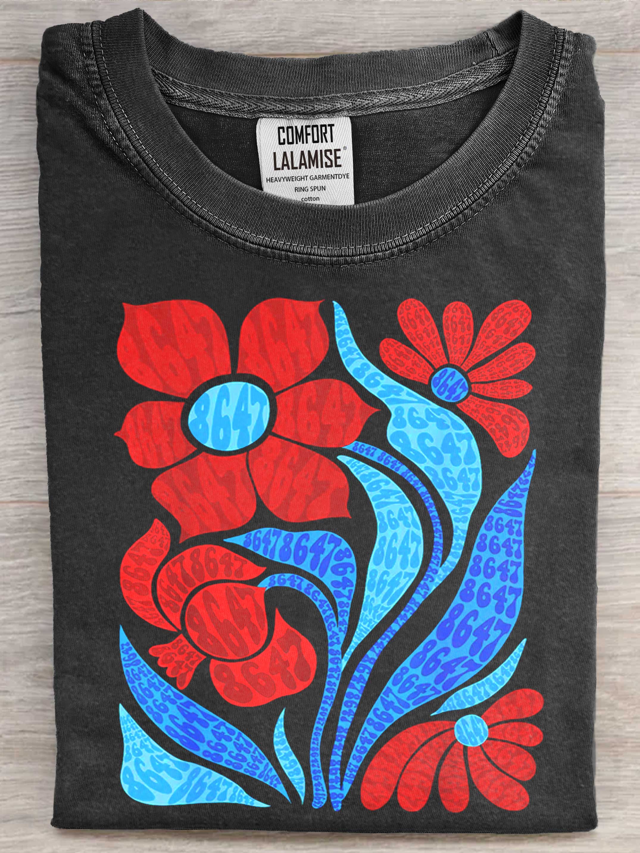 8647 4th of July USA US American Flag Boho Art Print Casual Short Sleeve T-shirt