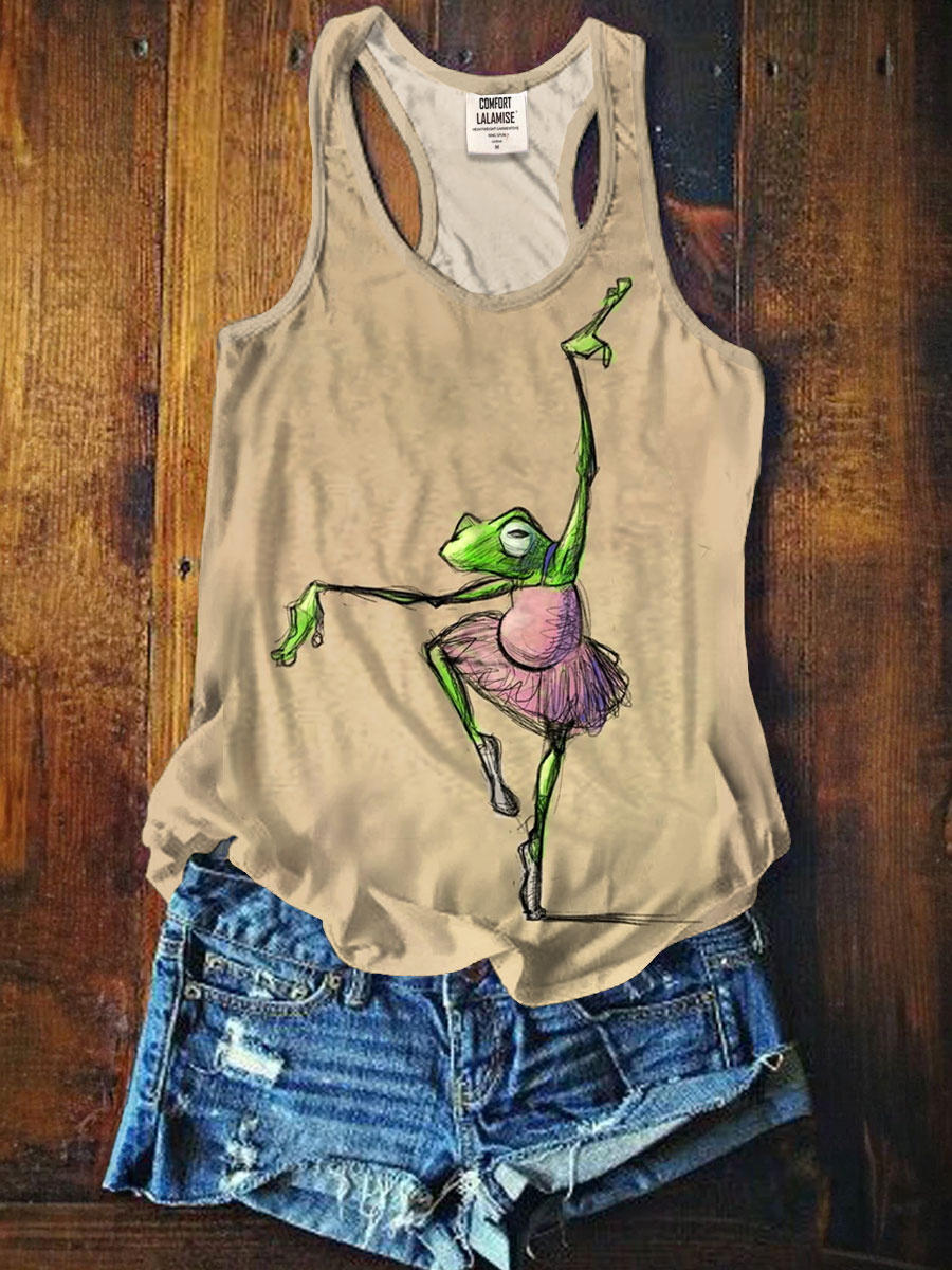 Cute Frog Dancer Art Print Tank Top