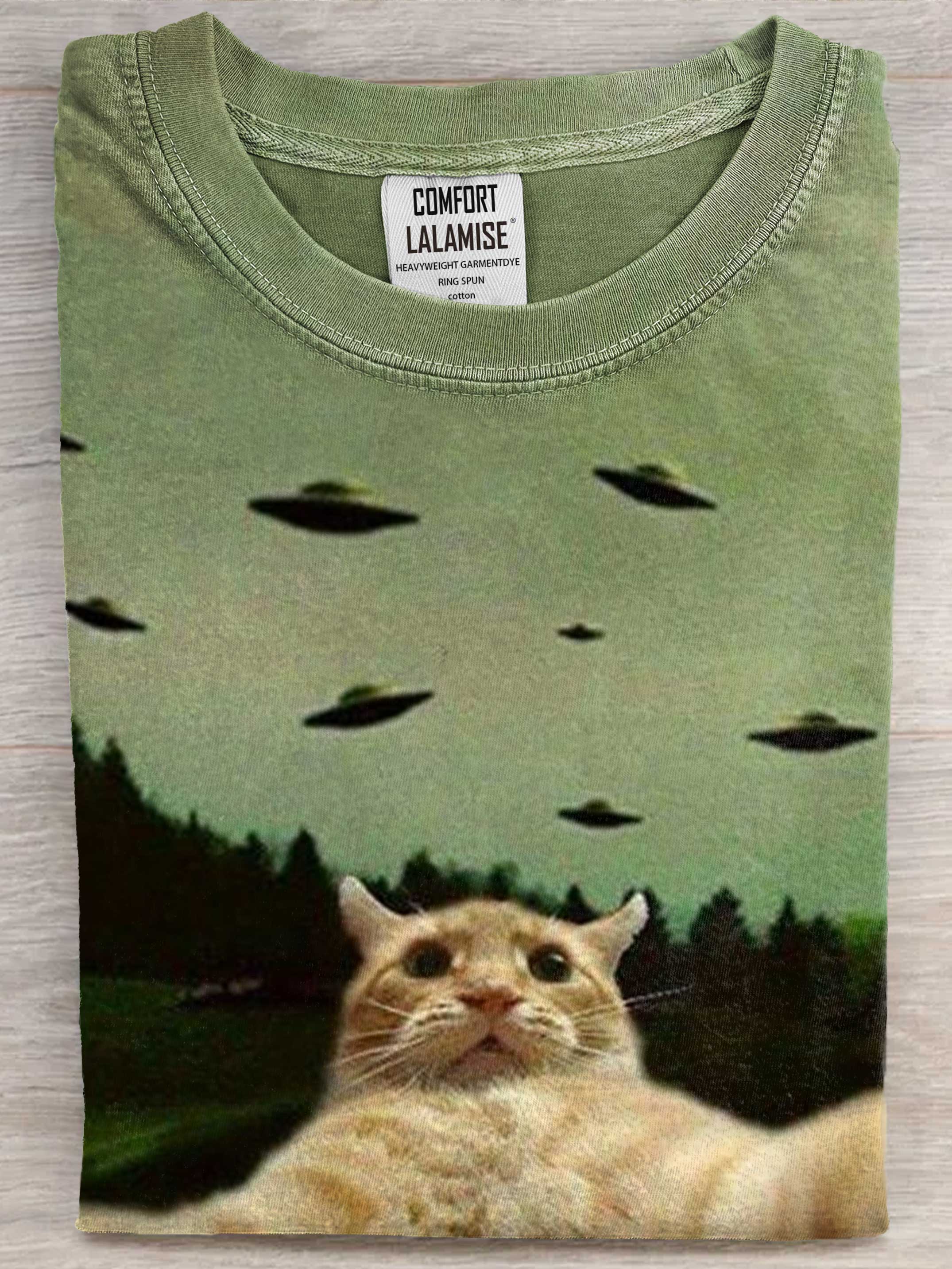 Cat selfie Art Print Casual Short Sleeve T-shirt