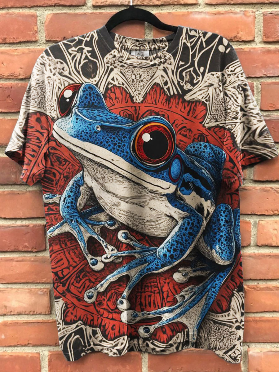 Frog Art Print Casual T-shirt