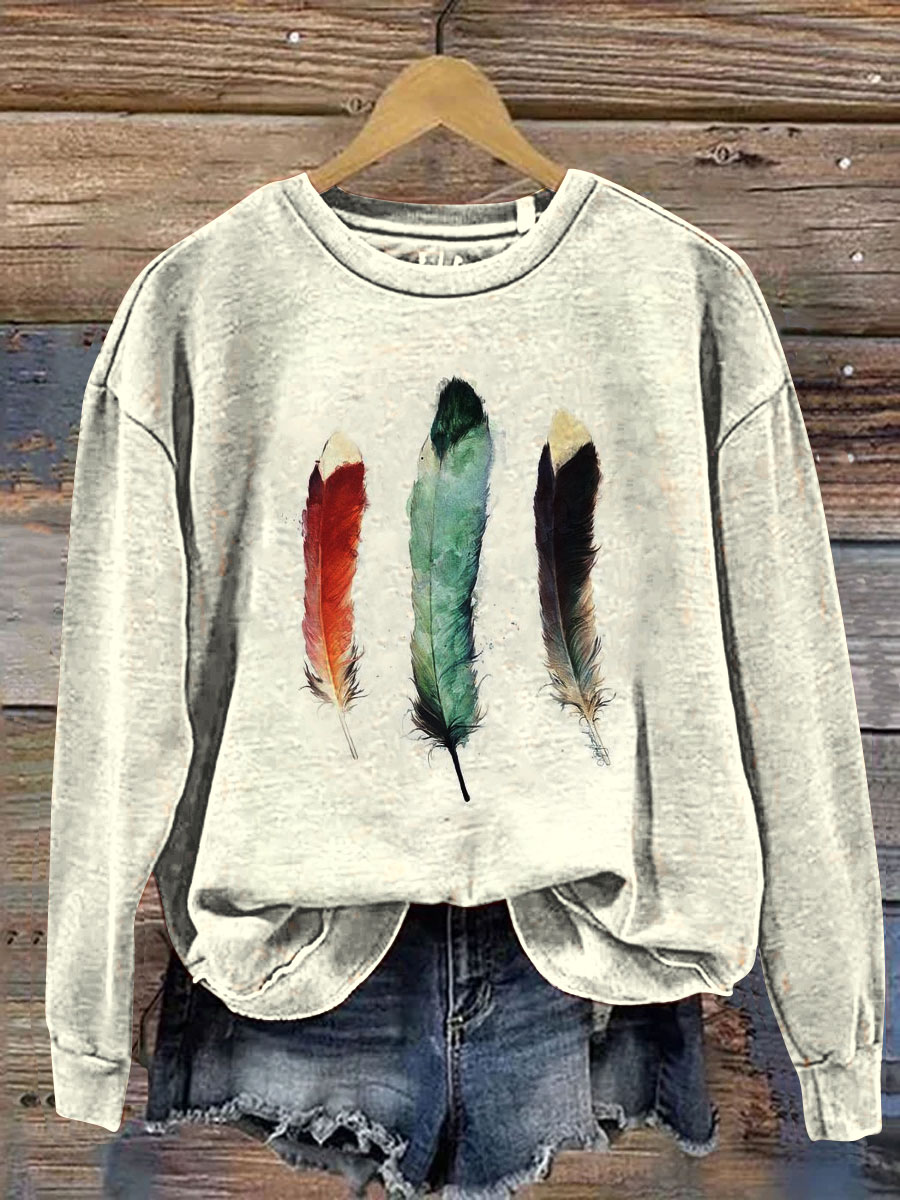 Feathers Art Print Casual  Sweatshirt