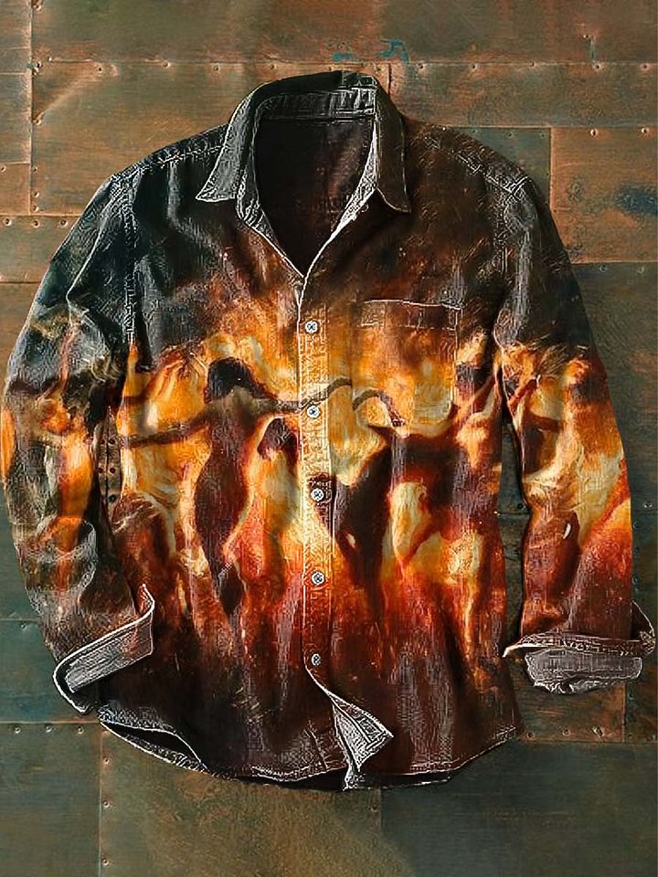 Women's Fire Dance Art Graphic Print Casual Short-Sleeved T-Shirt