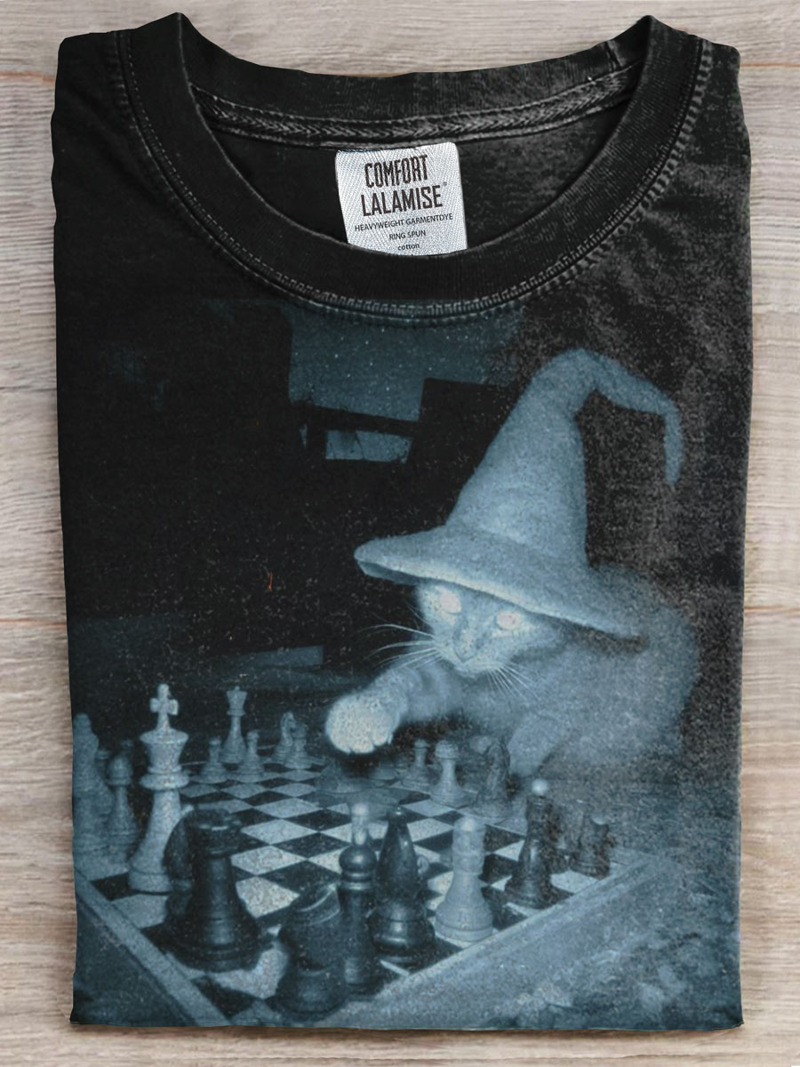 Funny Cat Print Casual T-shirt