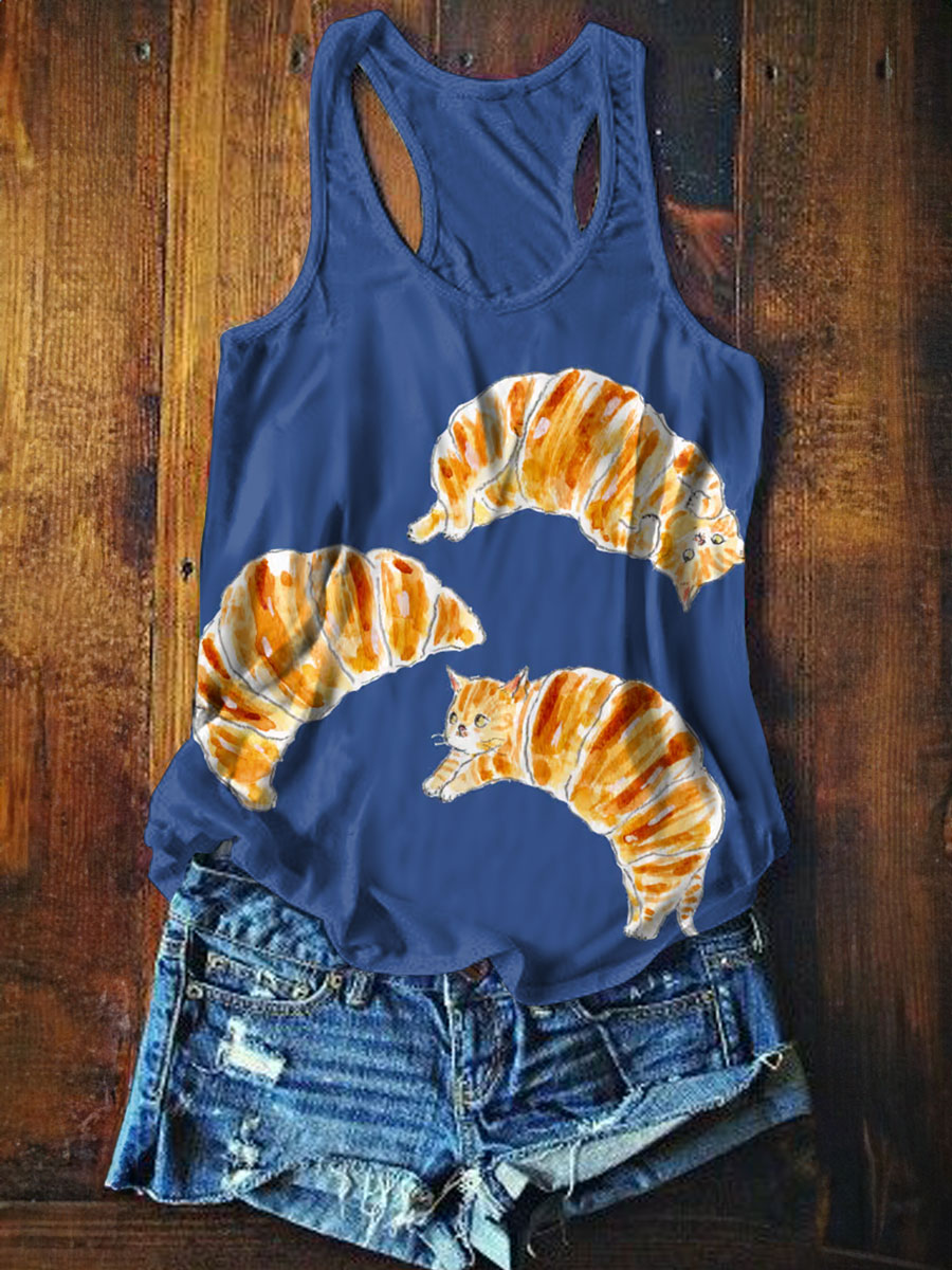 Cat Print Tank Top